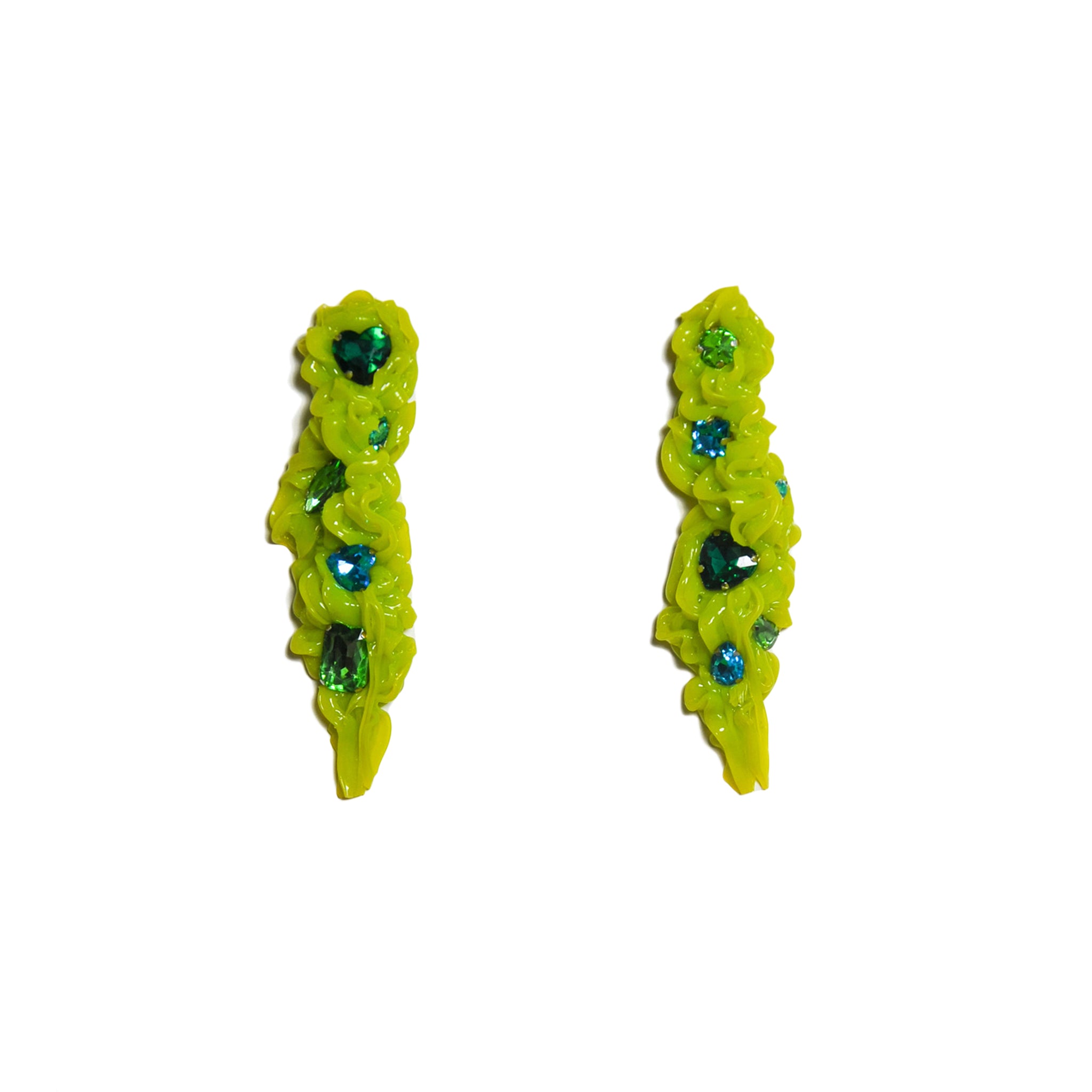 Green Whipped Jewel Earrings