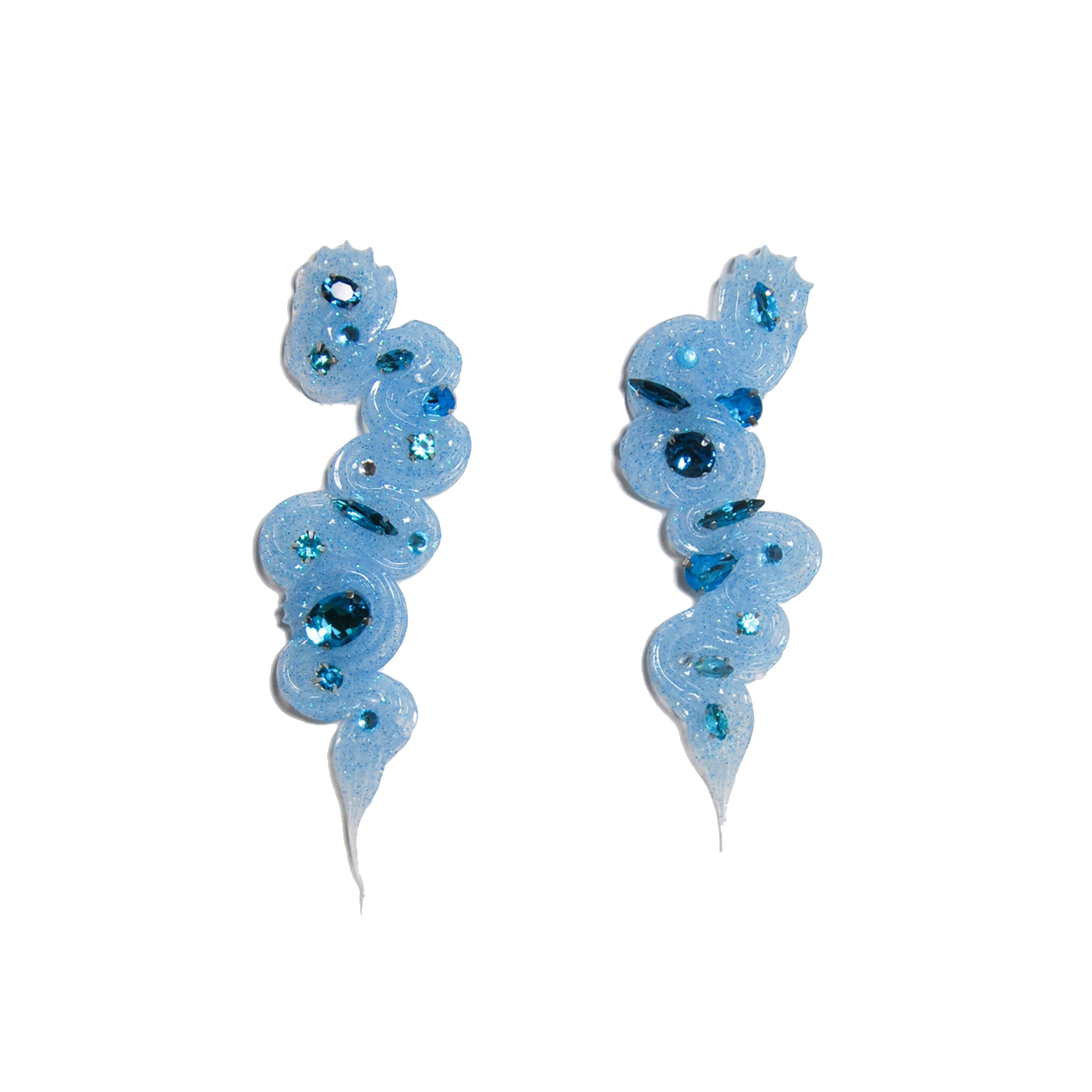 Baby Blue Whipped Jewel Earrings