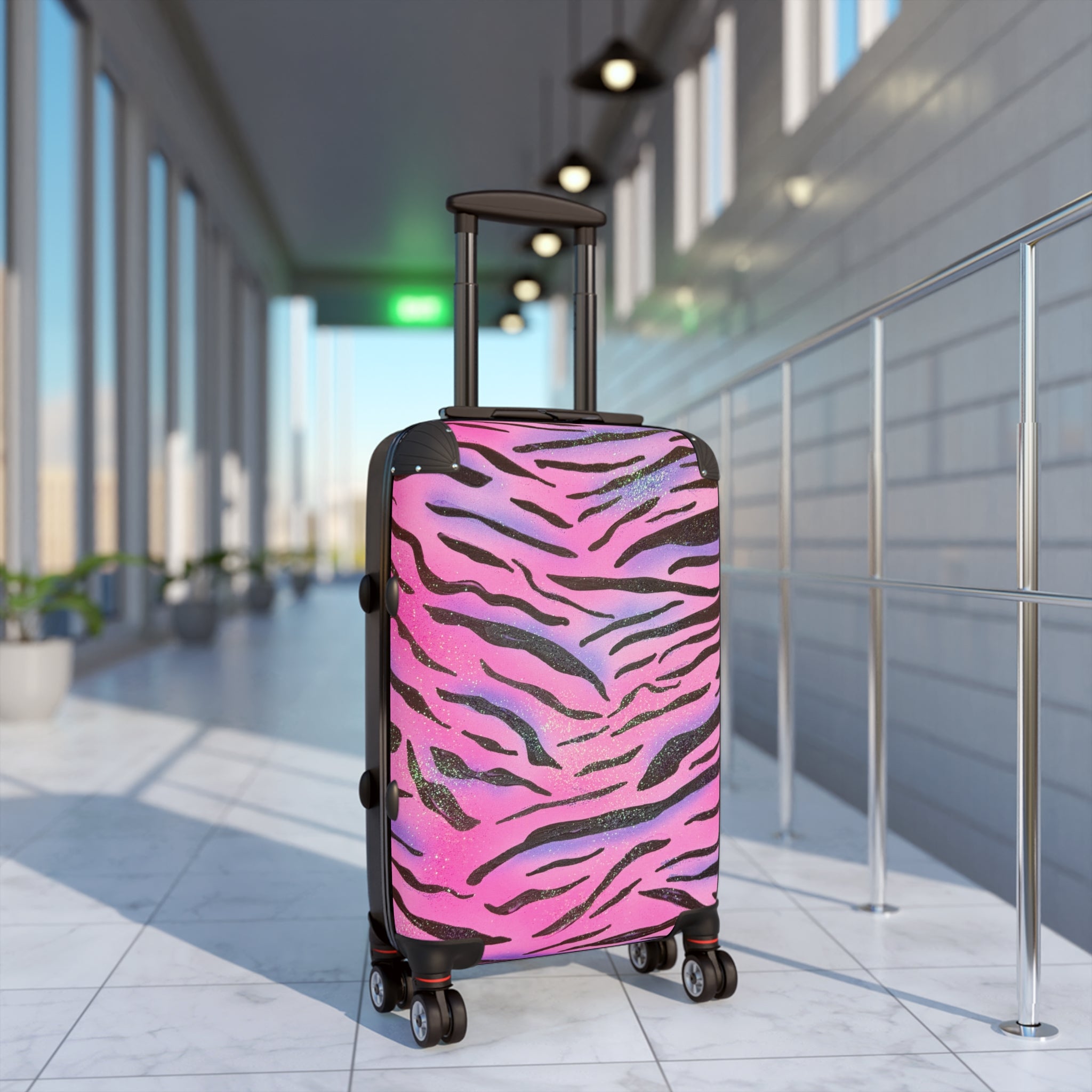Glitter Zebra Airbrush Suitcase