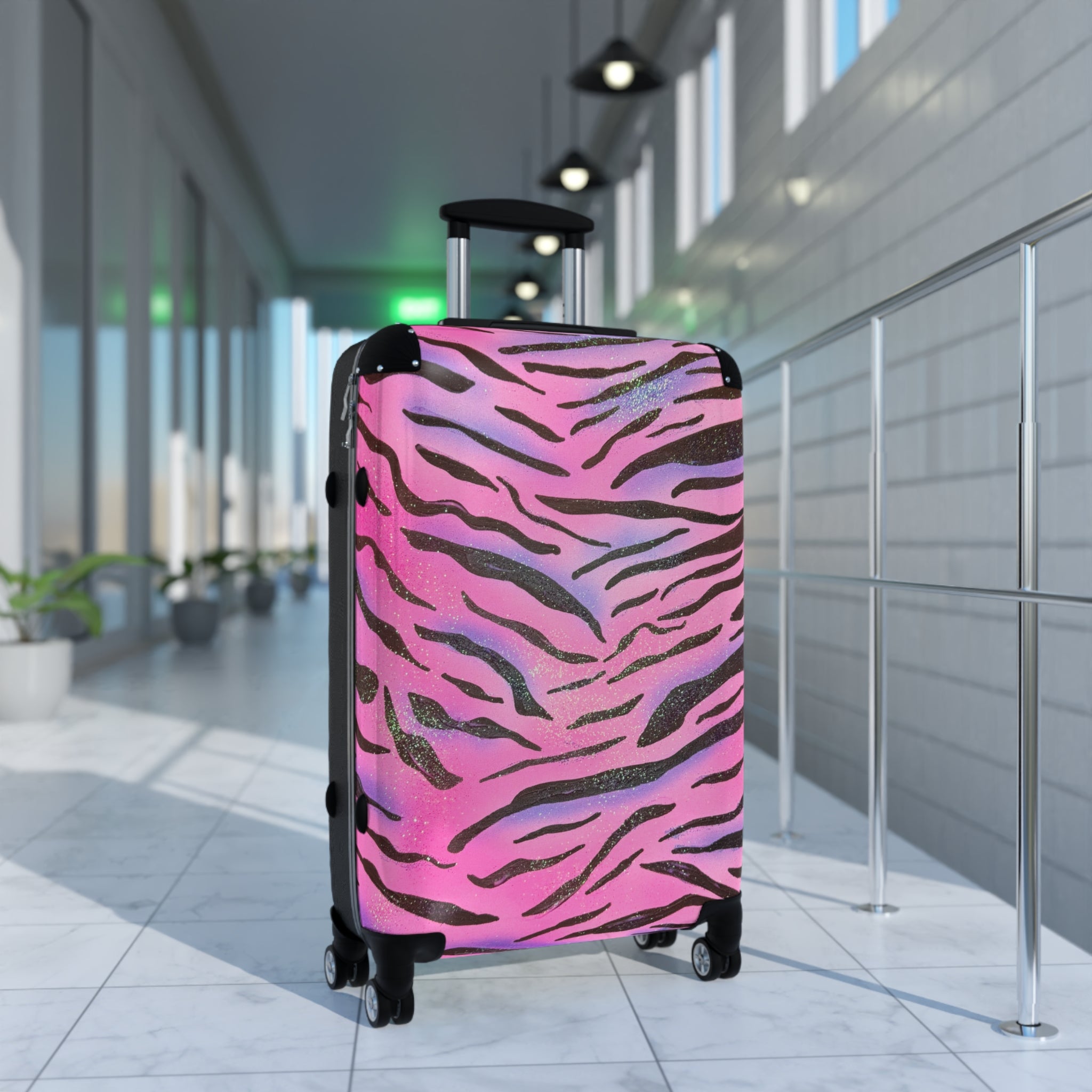 Glitter Zebra Airbrush Suitcase