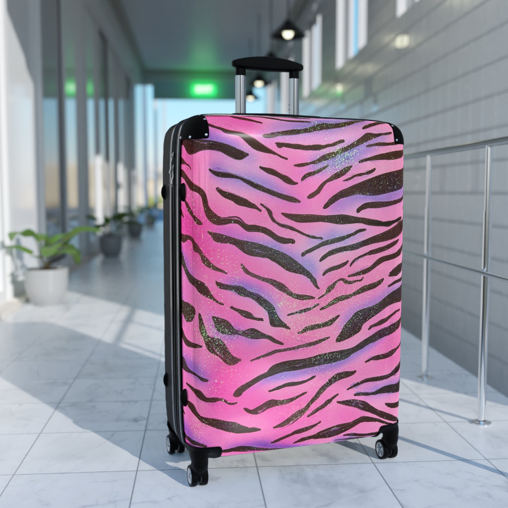 Glitter Zebra Airbrush Suitcase