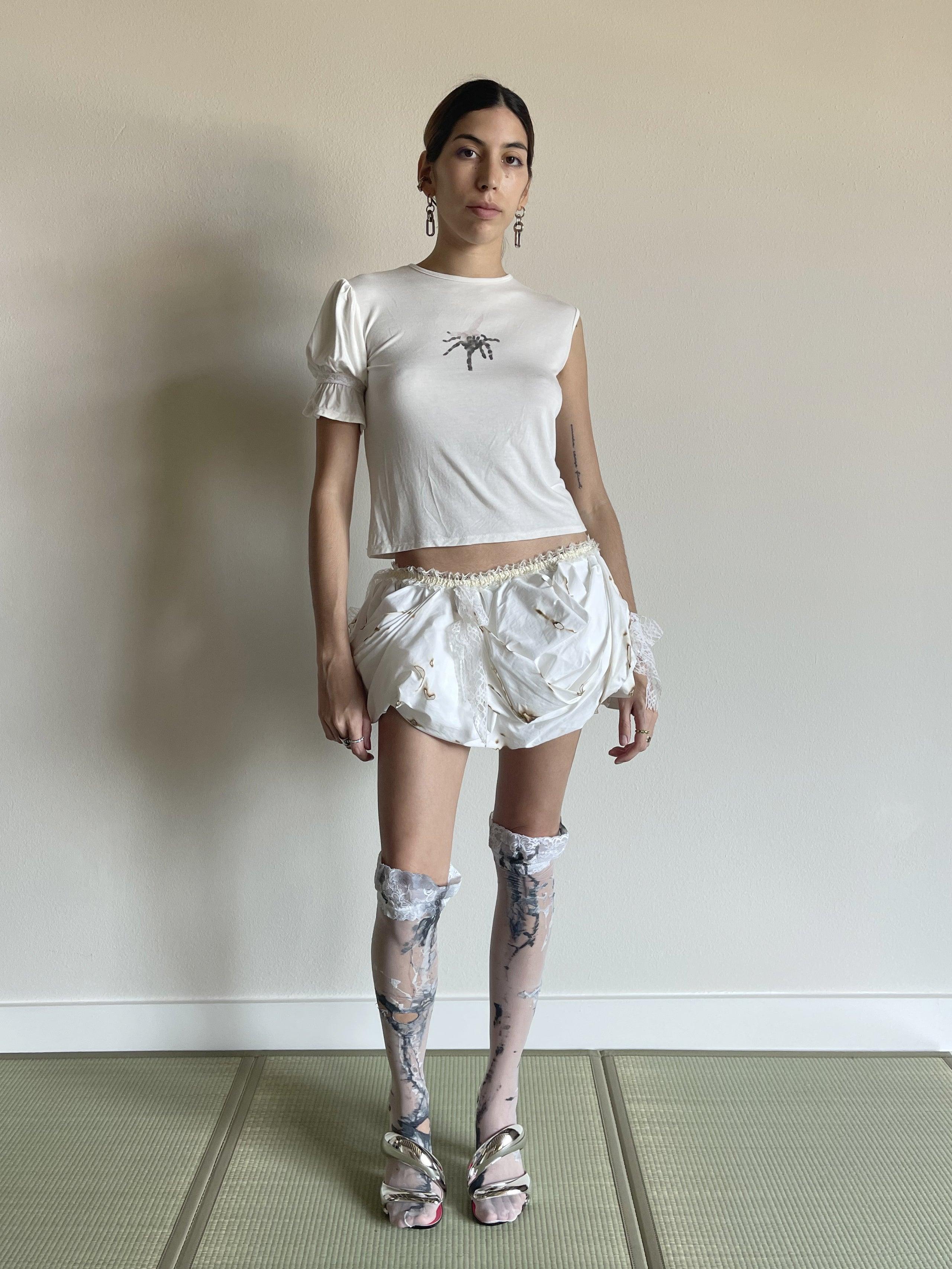 Flambierter Wolkenrock aus Baumwolle