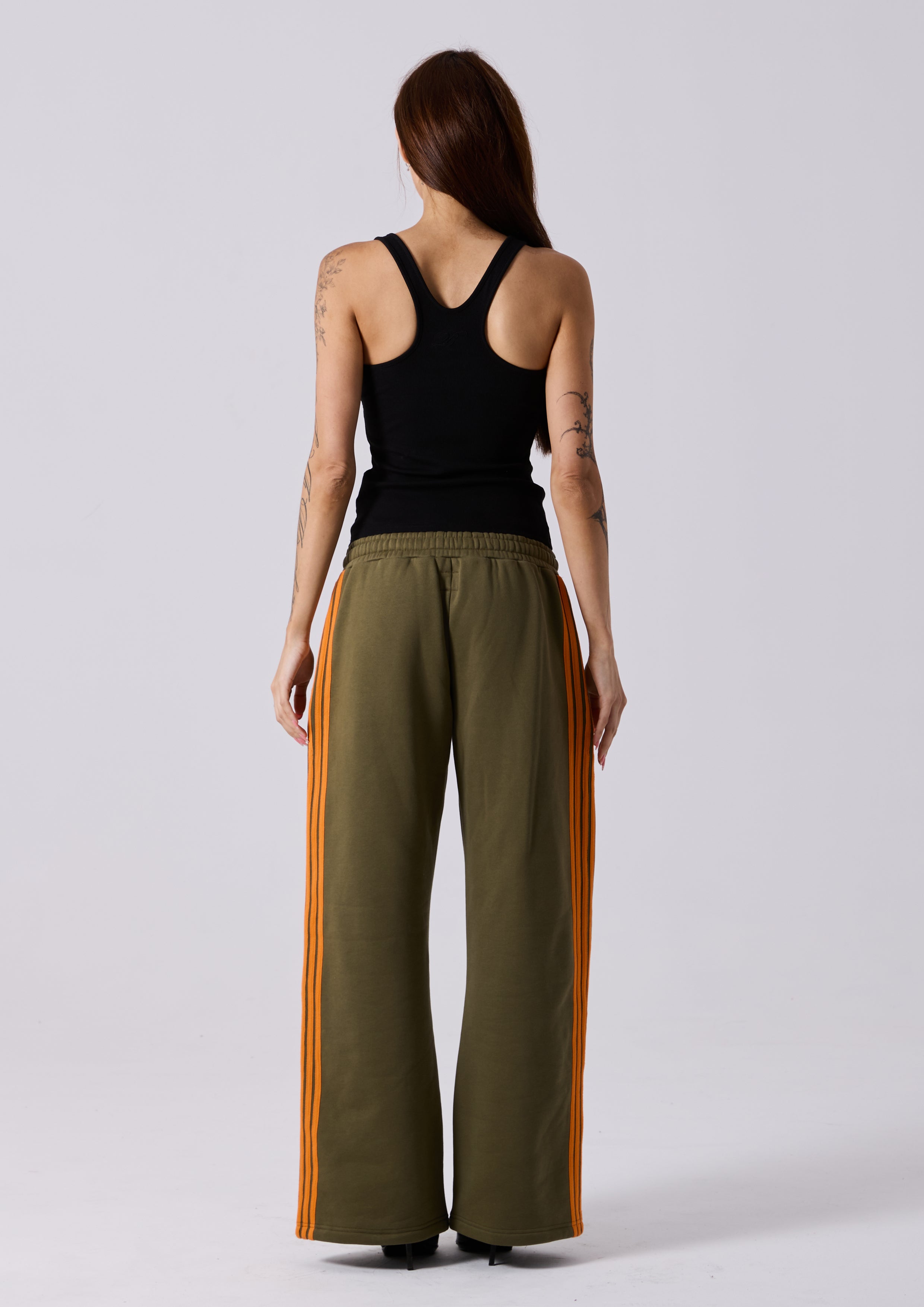 Lola Stripe Track Pant in Khaki