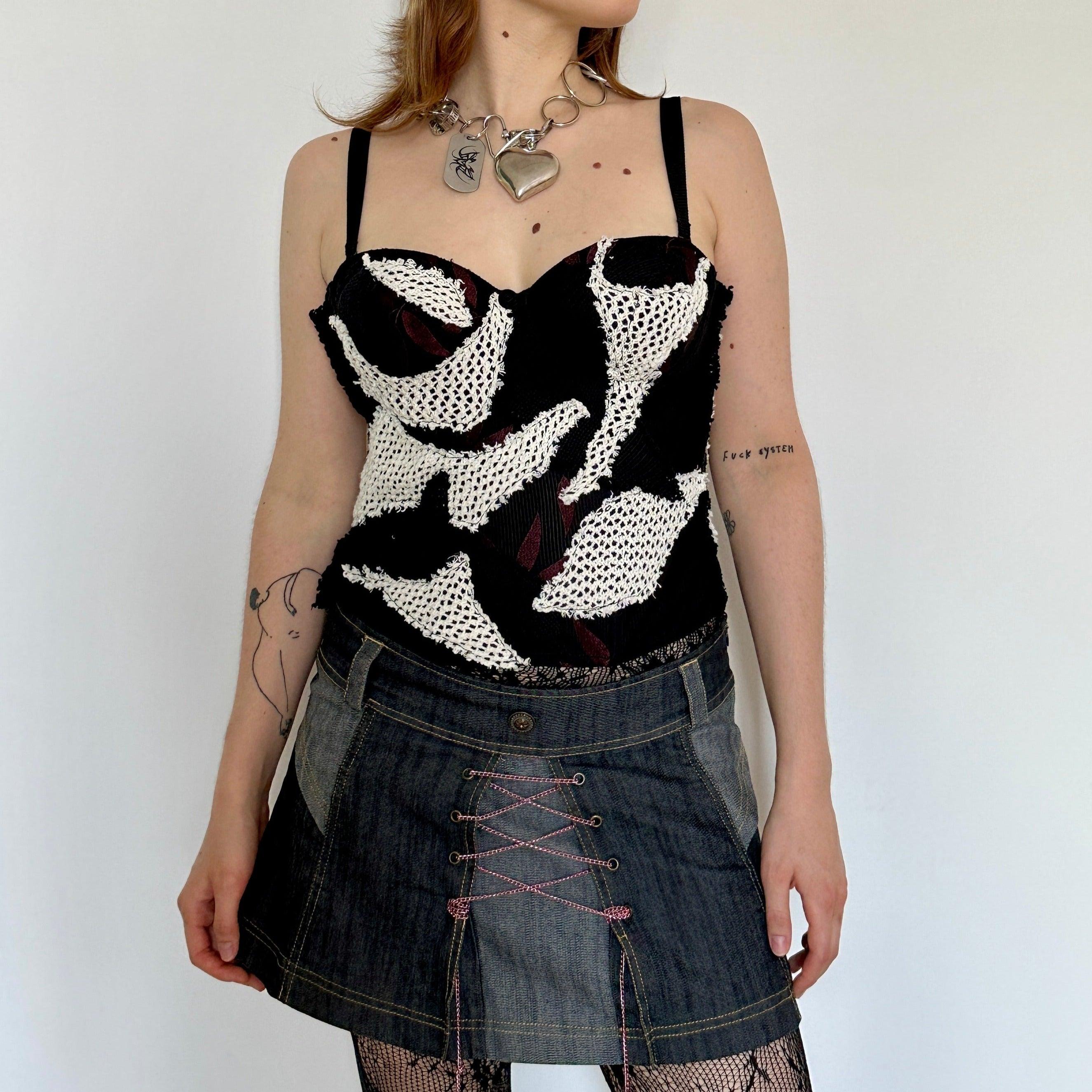 Black & White Wave Corset