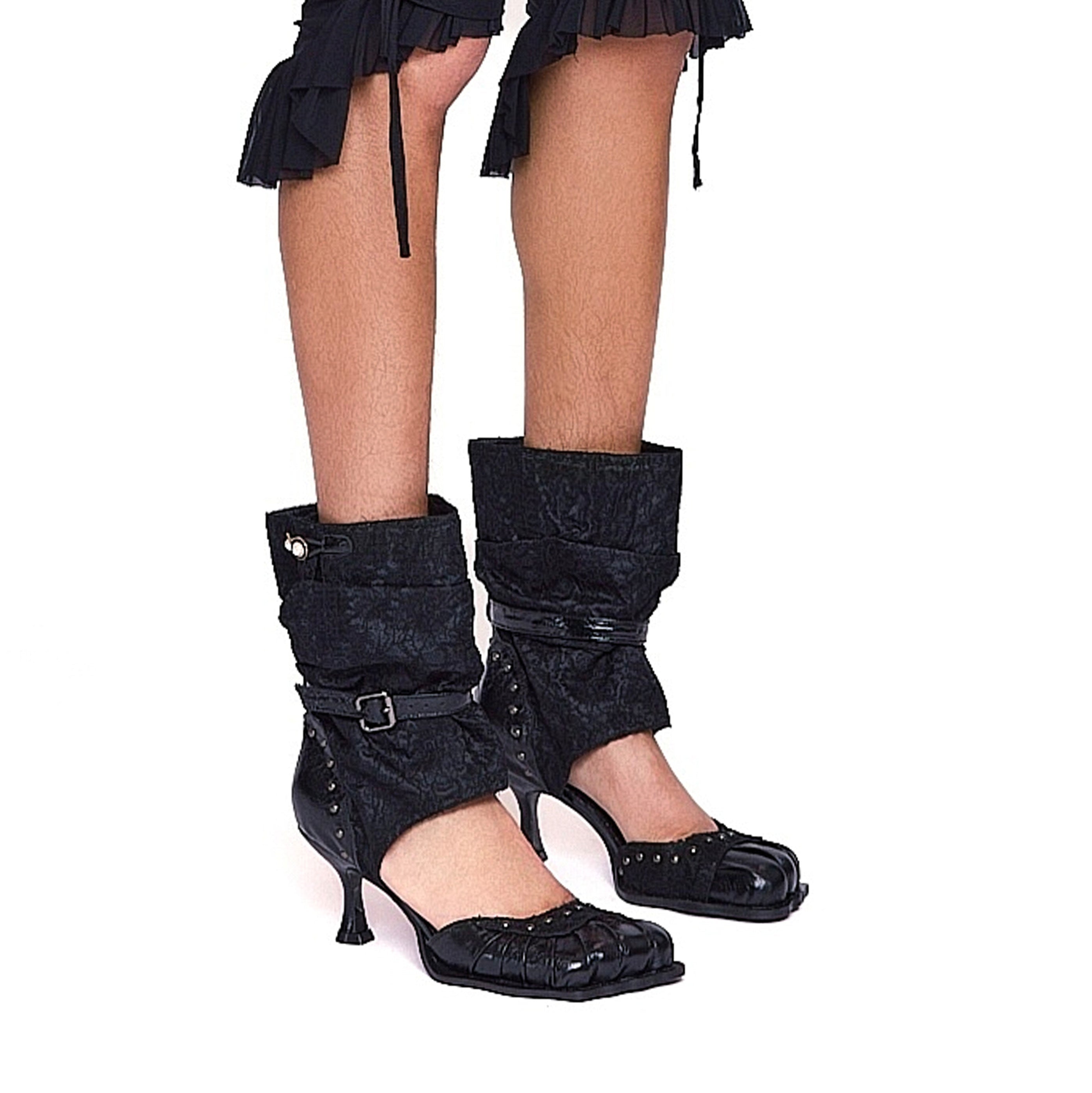 Black Cowboy 4 Toes Pump