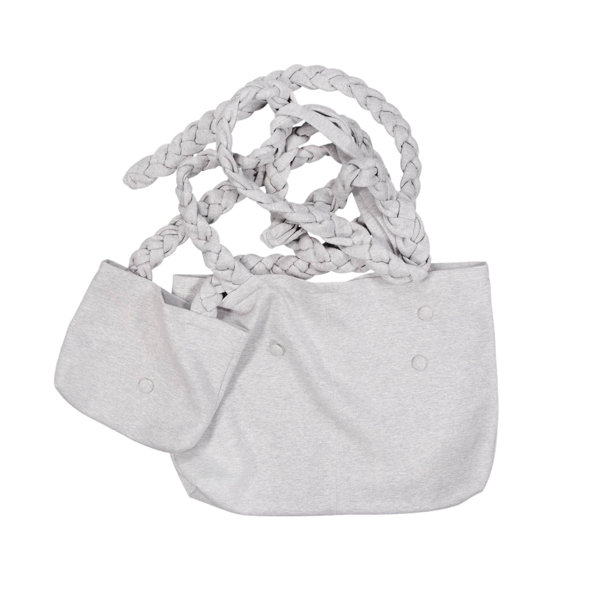 Braided Scarf Bag Large Gray