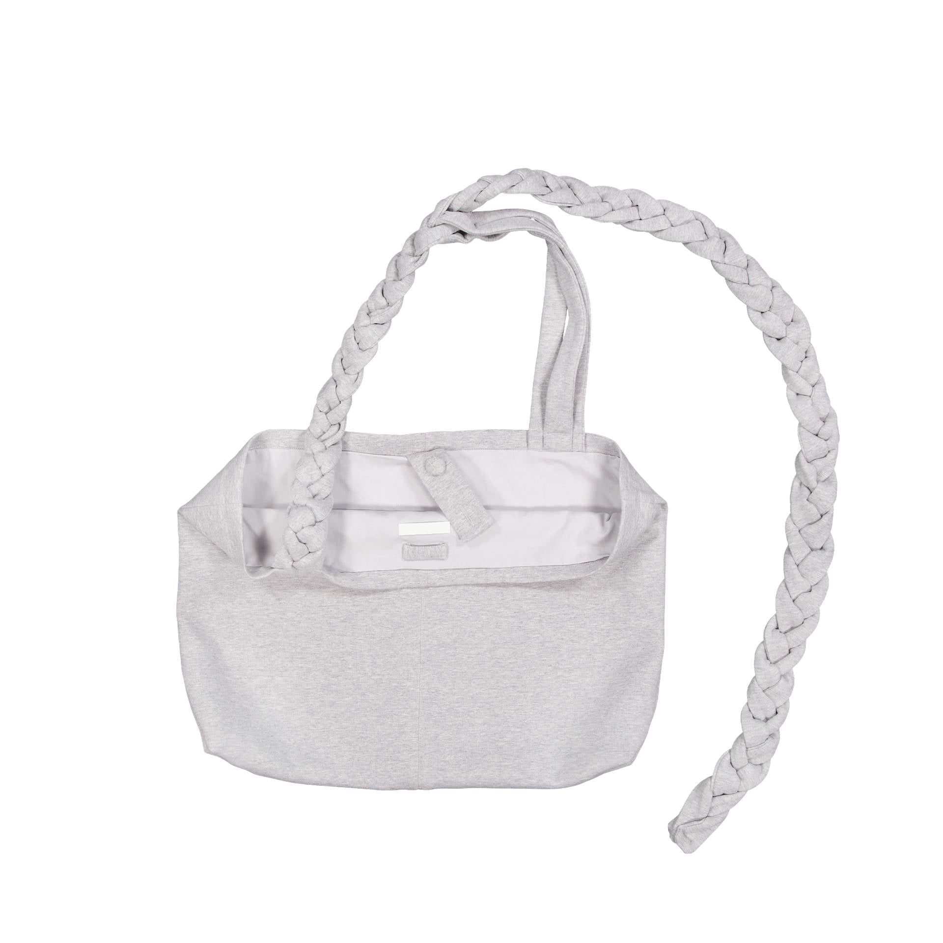 Braided Scarf Bag Large Gray