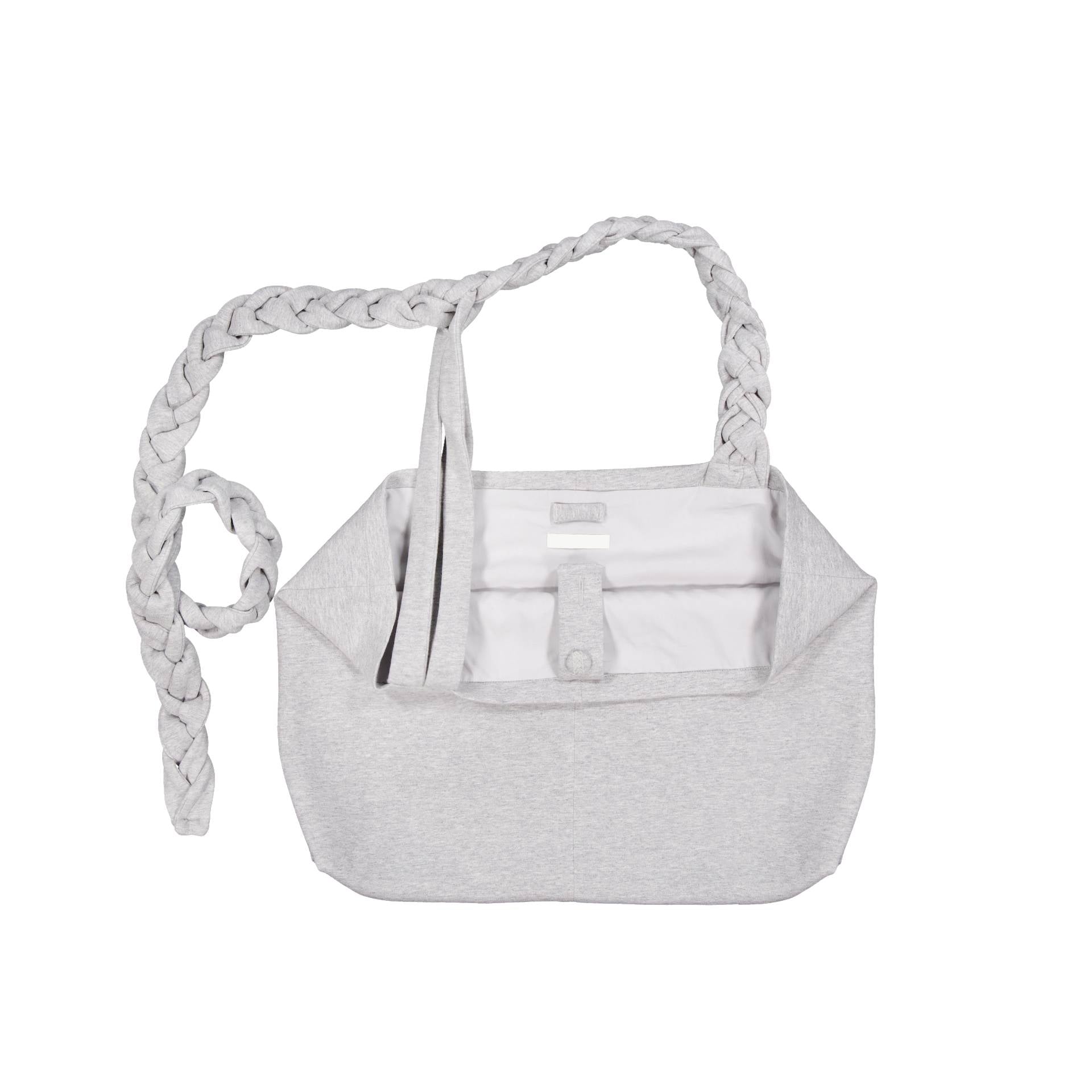 Braided Scarf Bag Large Gray