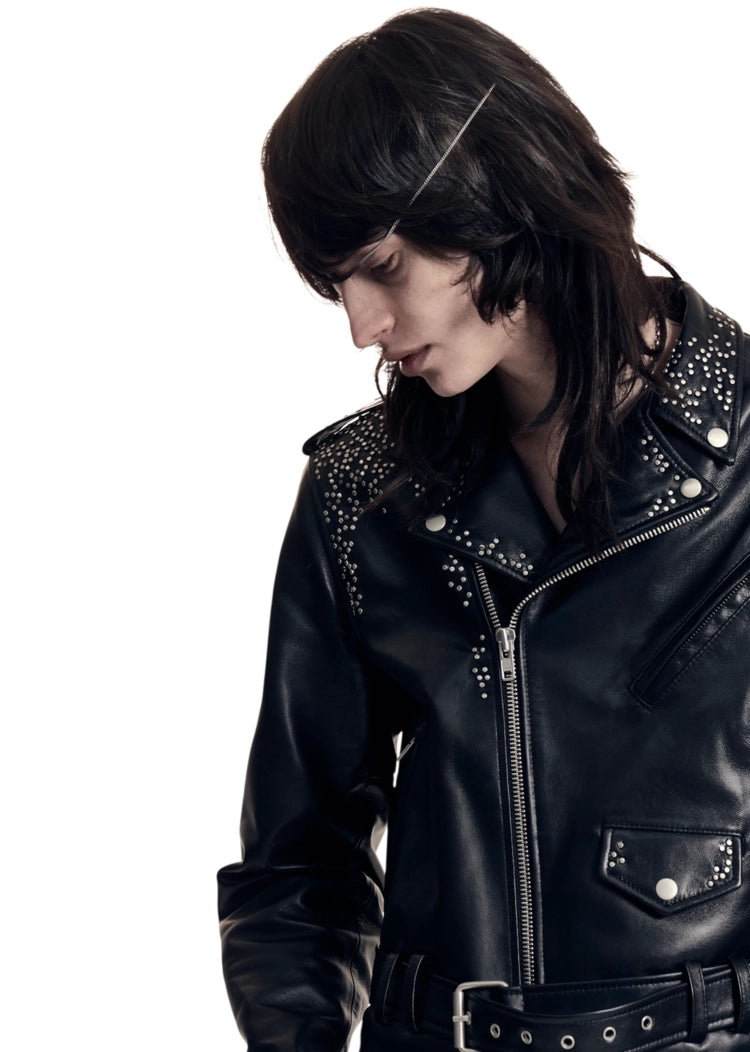 Studded Biker Leather Jacket