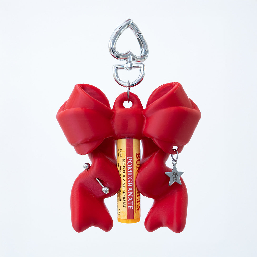 Ribbon Balm Keychain in Valentine Red – ap0cene