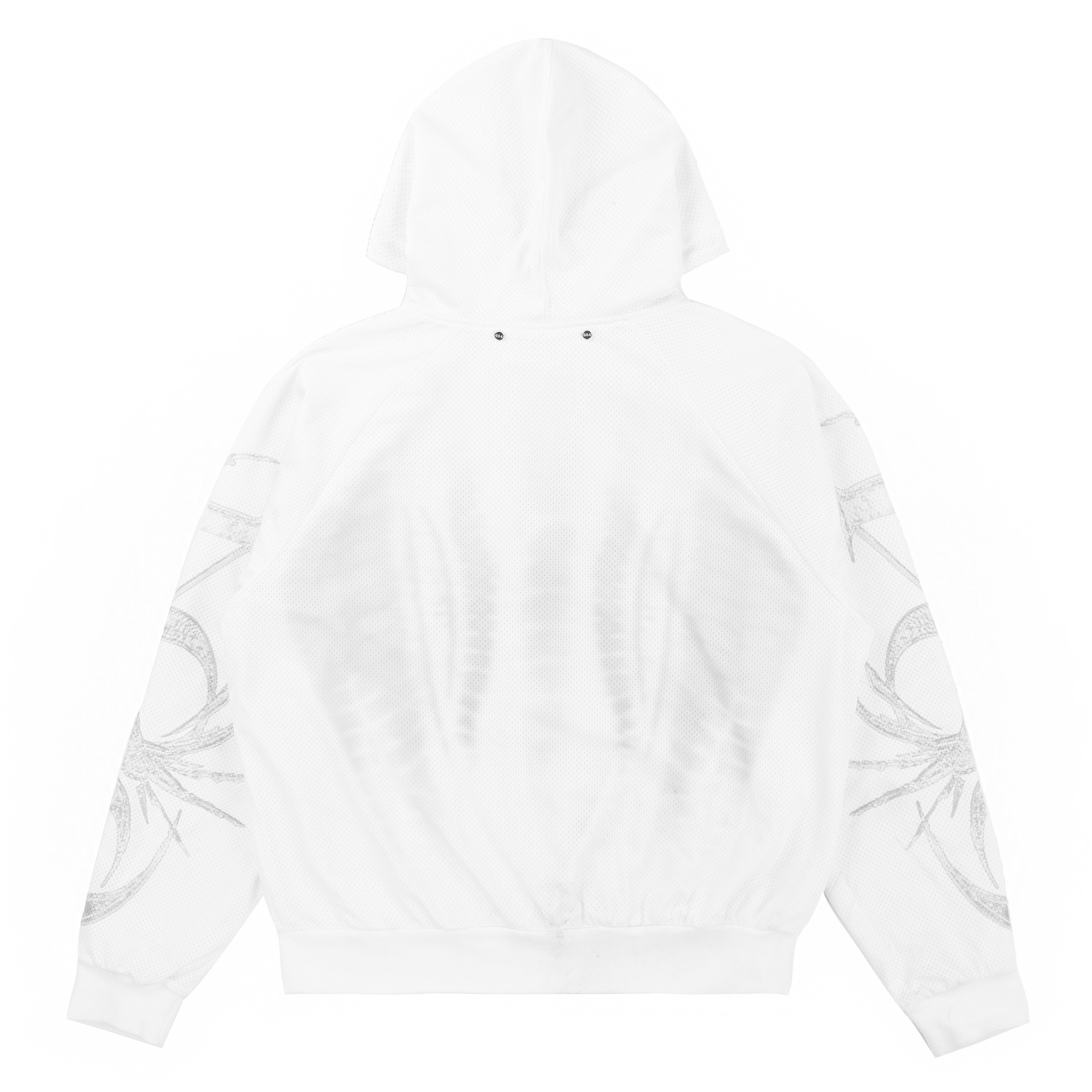 Reversible Sporty Zip up Hoodie in White