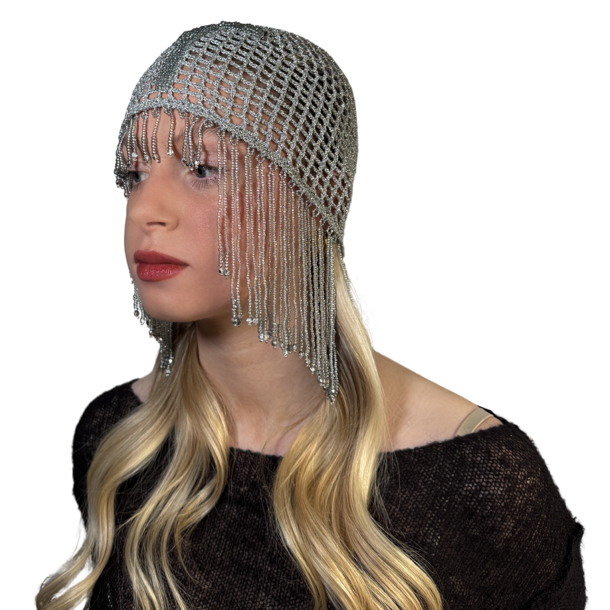 Silver Cross Beads Headwear