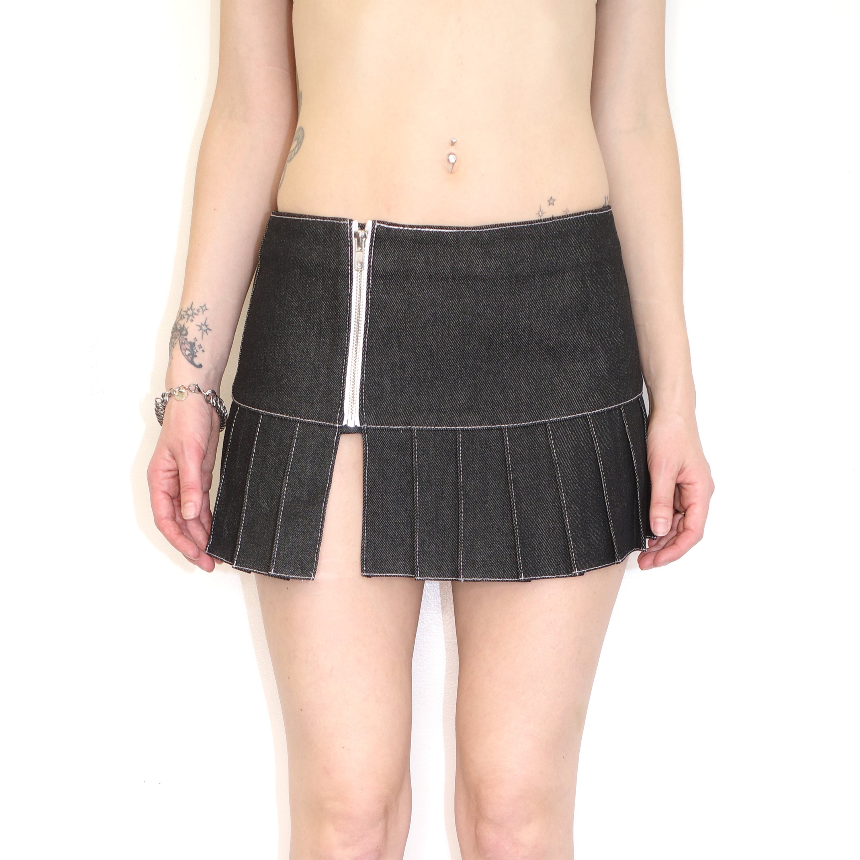 데님 스타 스커트