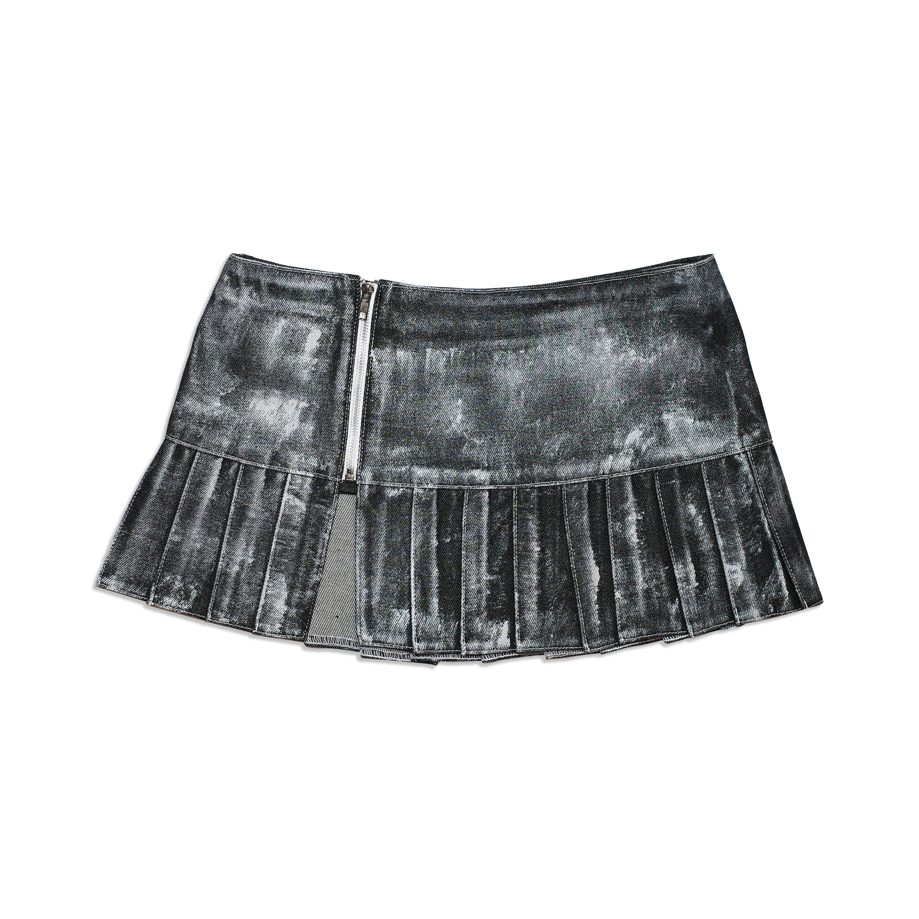 Silver Denim Star Skirt