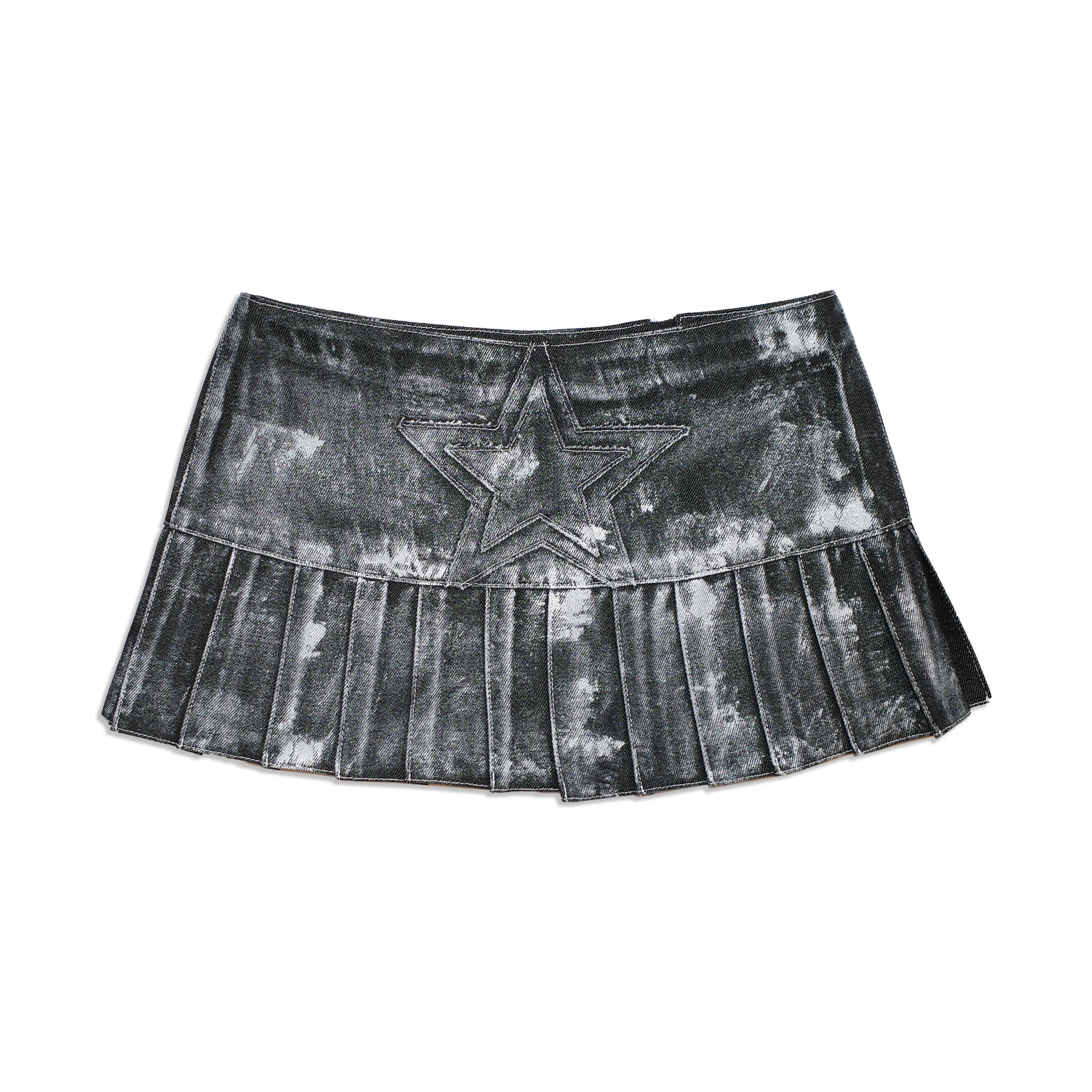 Silver Denim Star Skirt