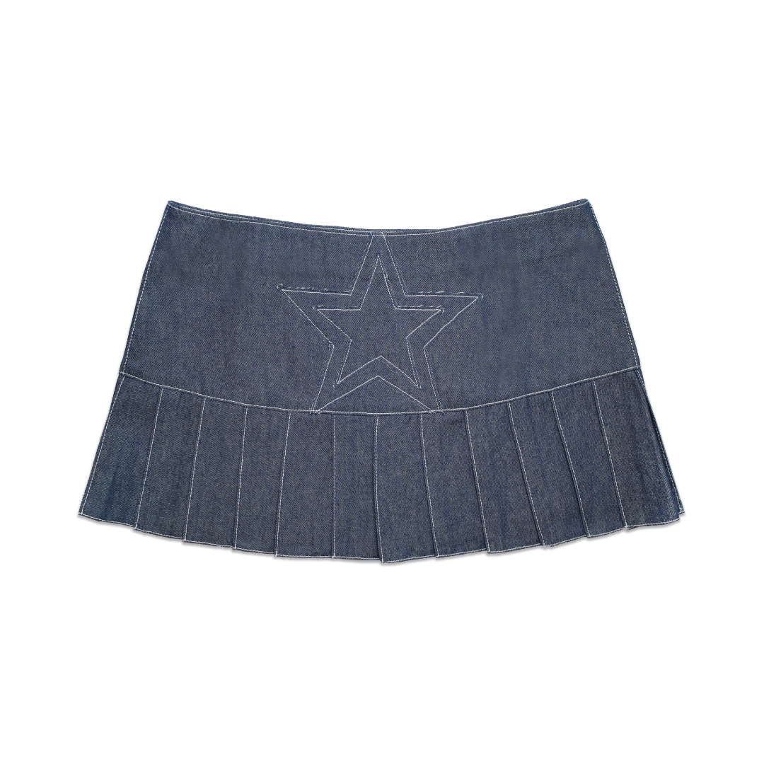 Denim Star Skirt in Blue