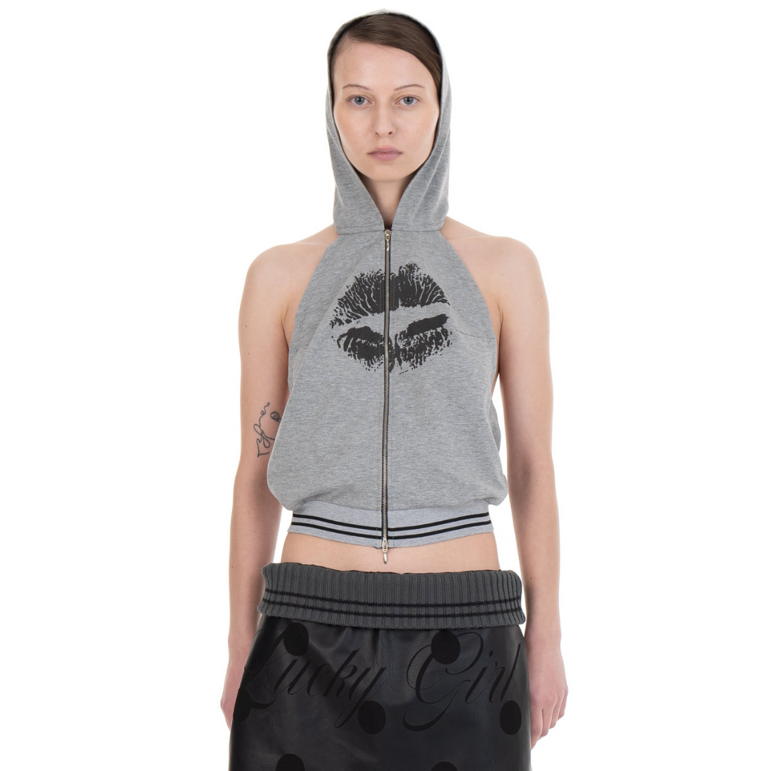 Backless Hood Top Kiss