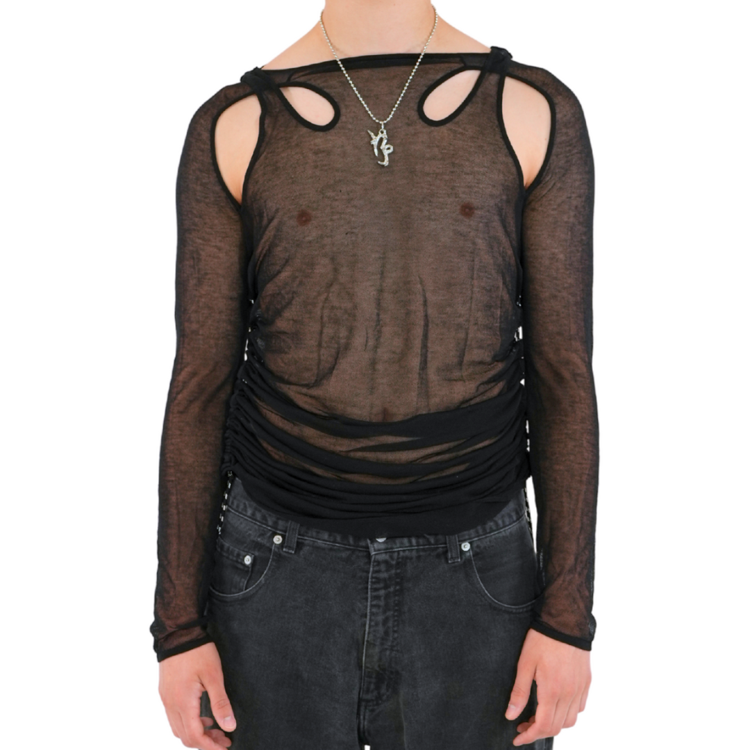 Ruched Paracord Overlay Strap Long Sleeve