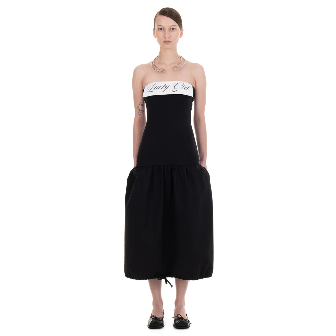 Lucky Girl Tube Dress in Black