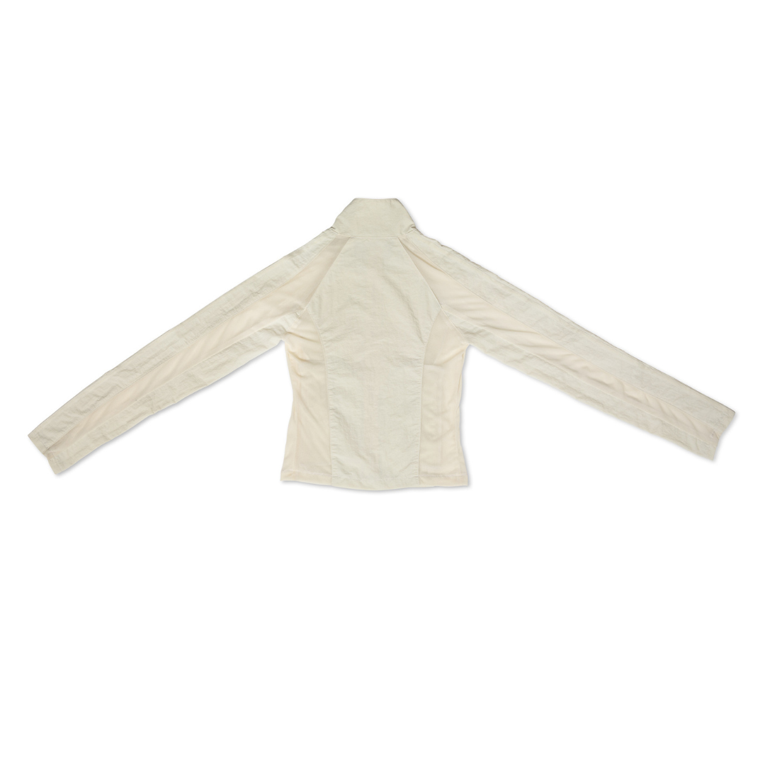 크림색 나일론 메시 재킷