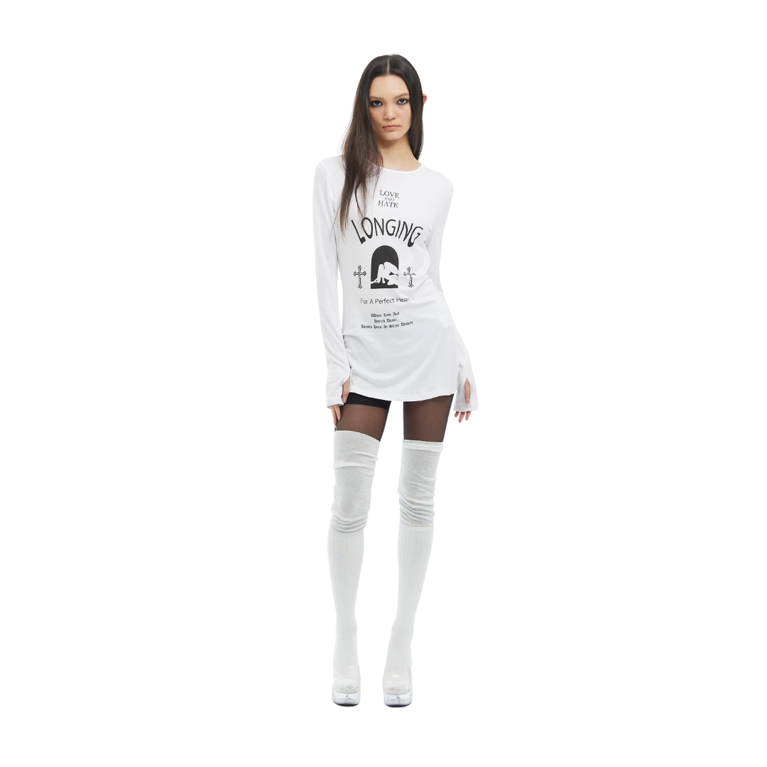 Conflicted Dress Tee in White