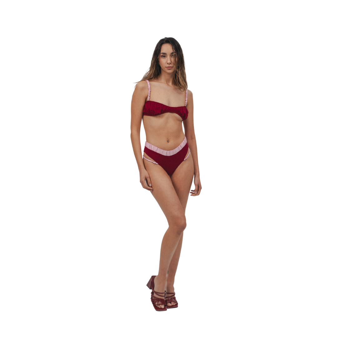Lychee Bikini Bottom in Bordeaux