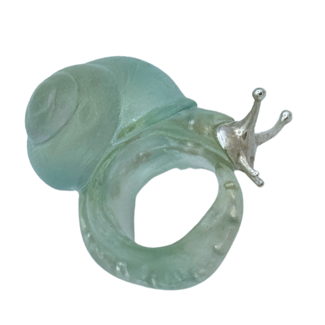Blue Round Snail Ring