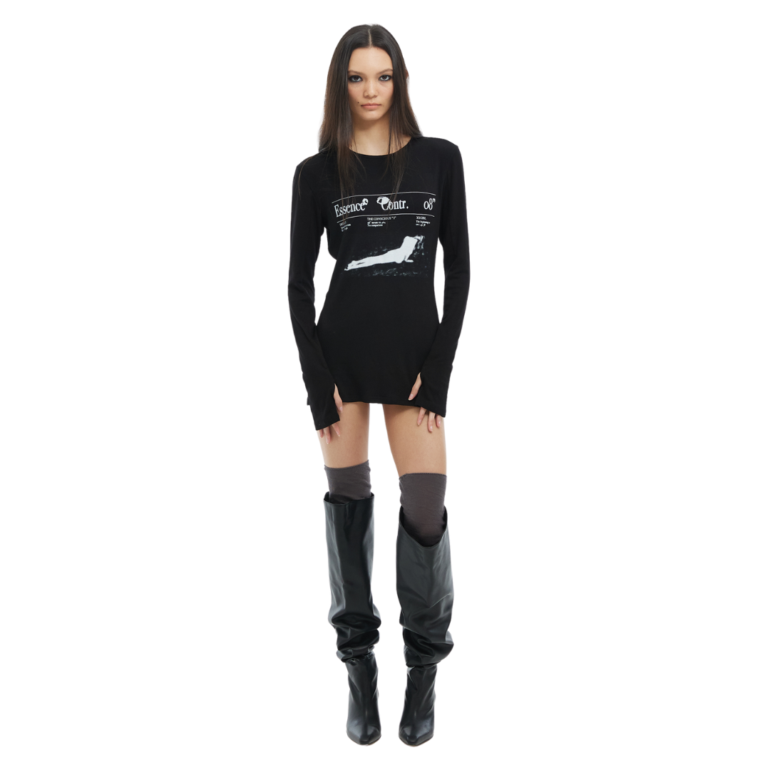 Conflicted Dress Tee in Black