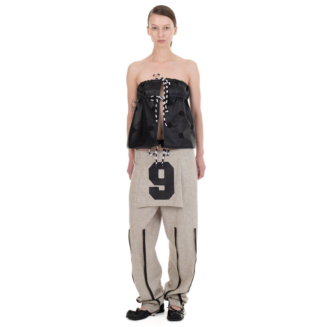 Linen Number Skirt Trouser