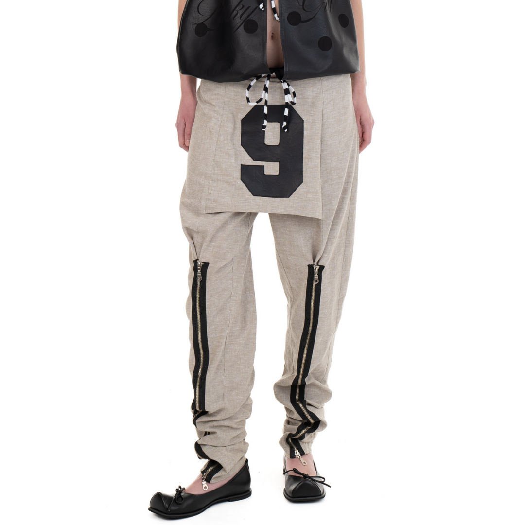 Linen Number Skirt Trouser