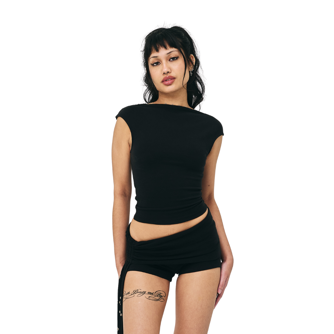 Crescent Top in Black