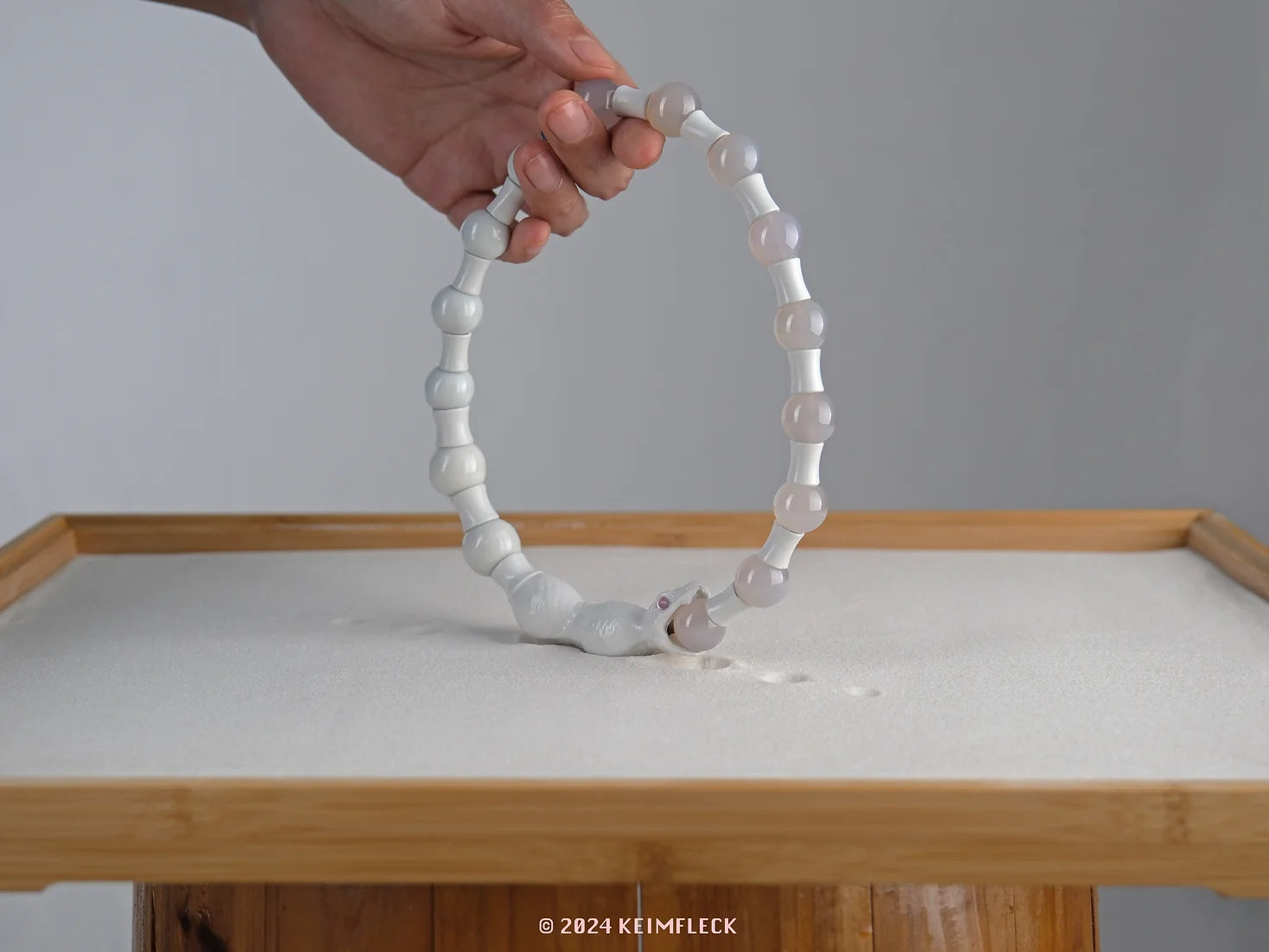 Agate and Porcelain Serpent Necklace