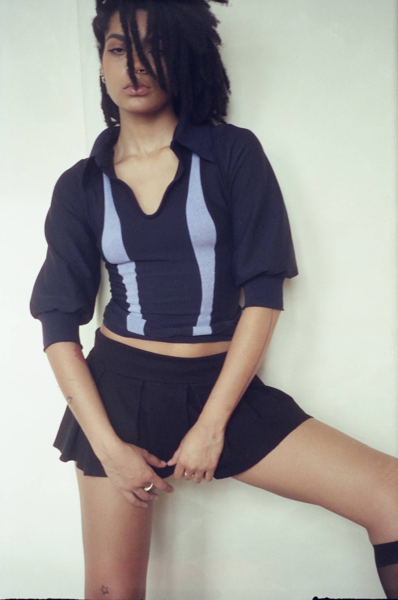 The Siren Polo Hoodie in Gray