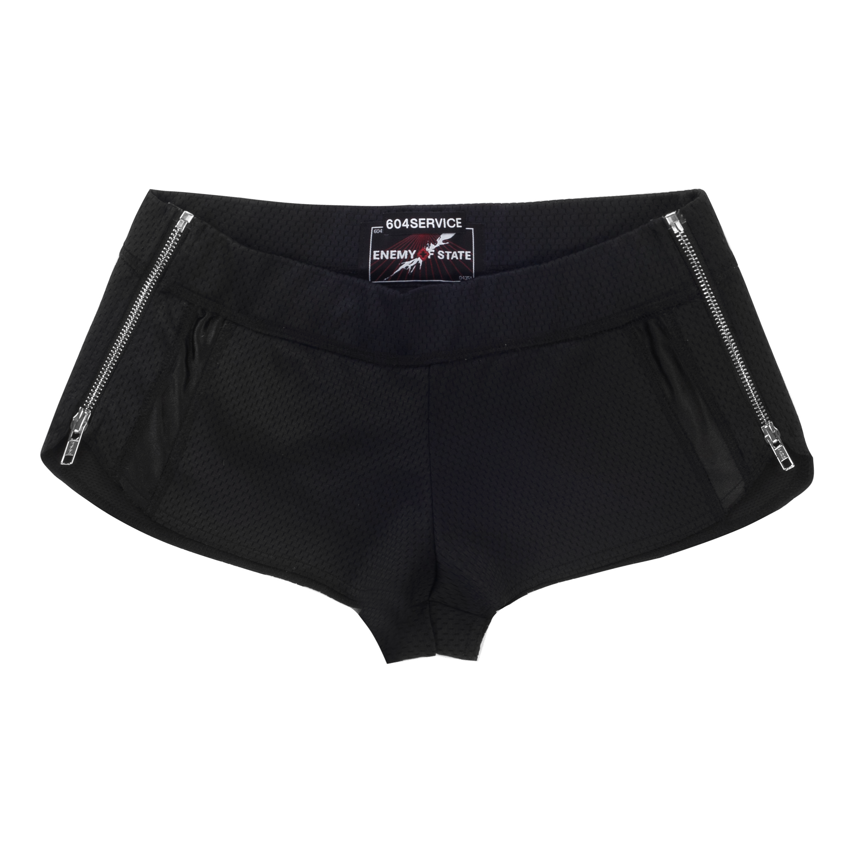 Zip Sporty Micro Shorts in Black