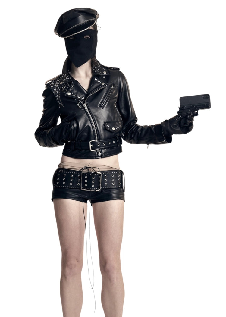 Studded Biker Leather Jacket