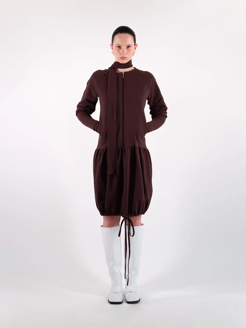 SS24 Track Dress In Brown