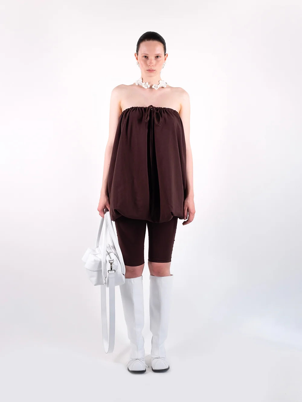 SS24 Bubble Dress/skirt In Brown Jersey