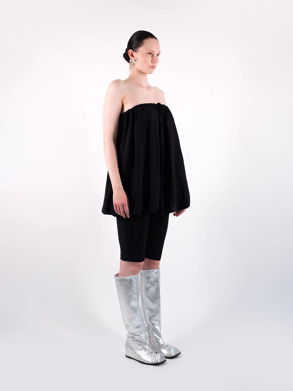 SS24 Bubble Dress/skirt In Black Jersey