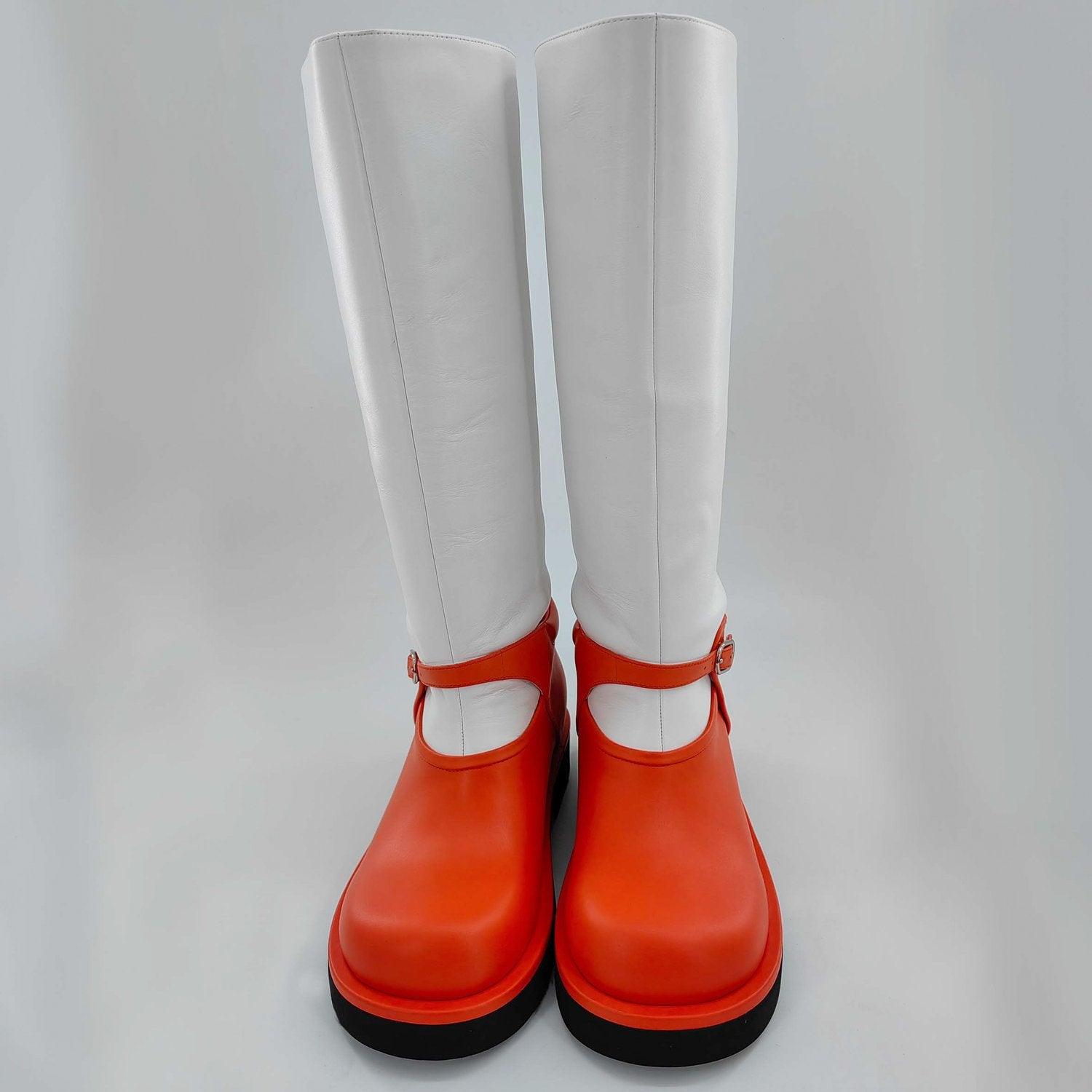 Lange rote Jumbo-Mary Janes