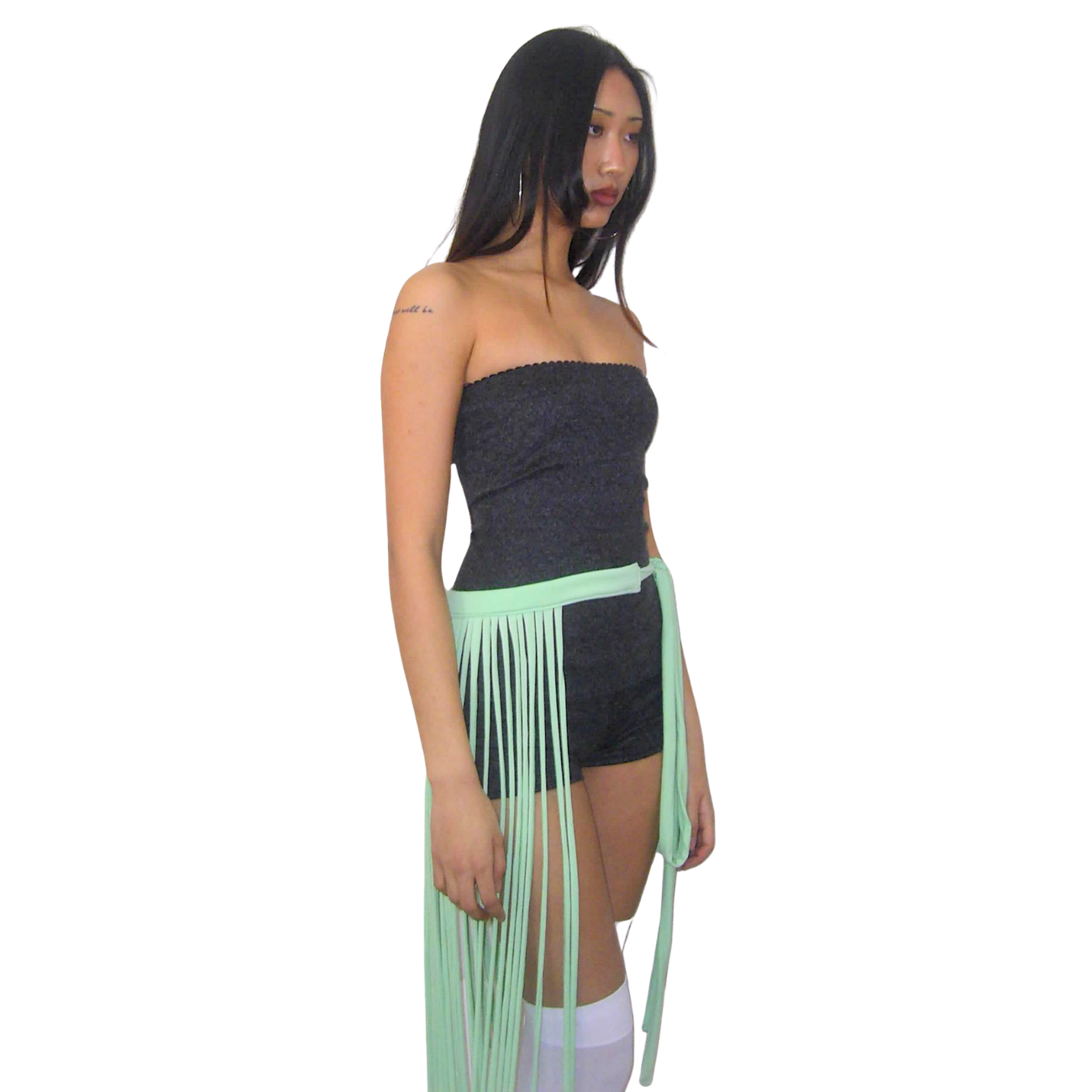 Mint Fringe Belt