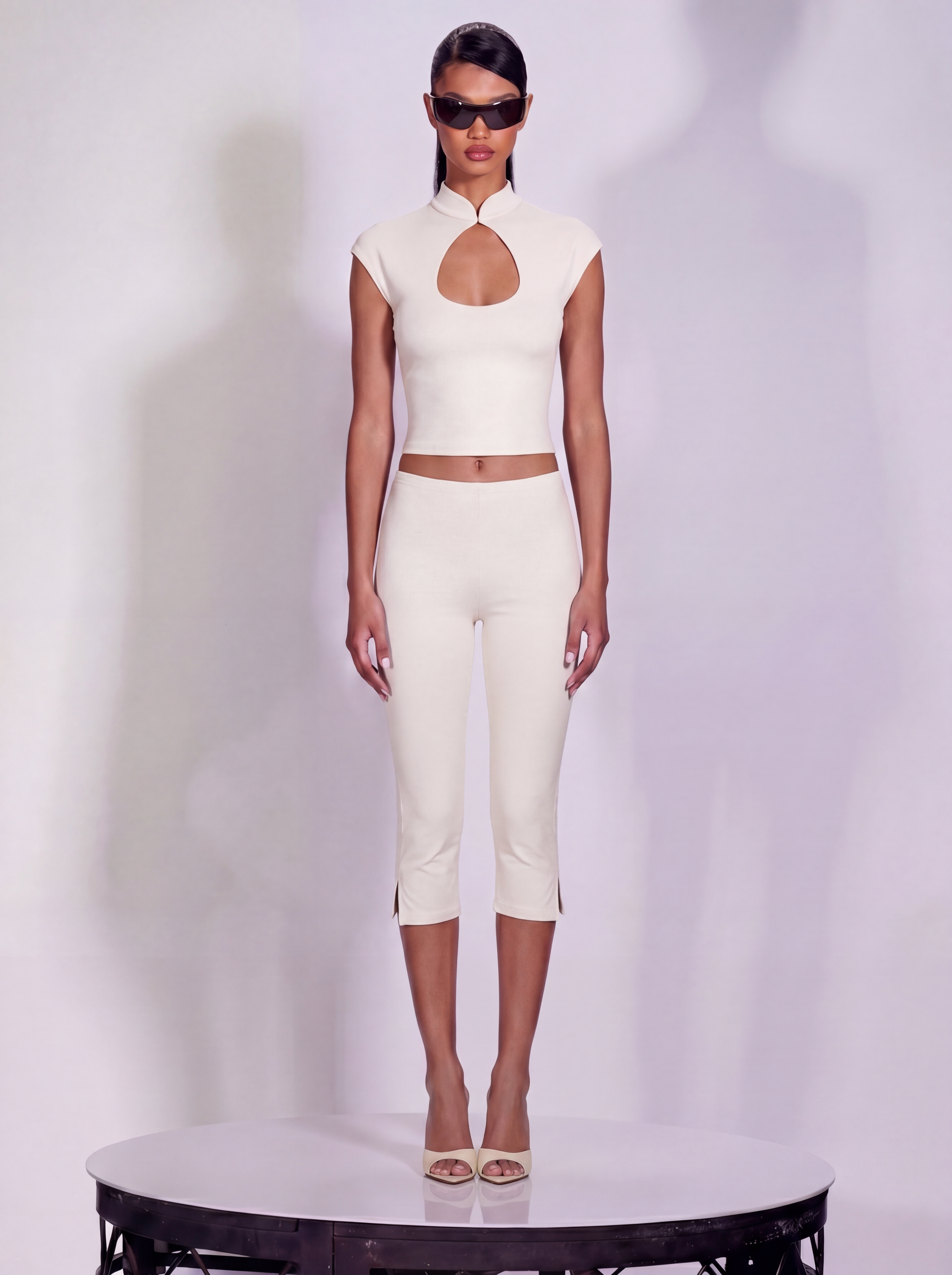 Knee Deep Capri Pants in Off-White