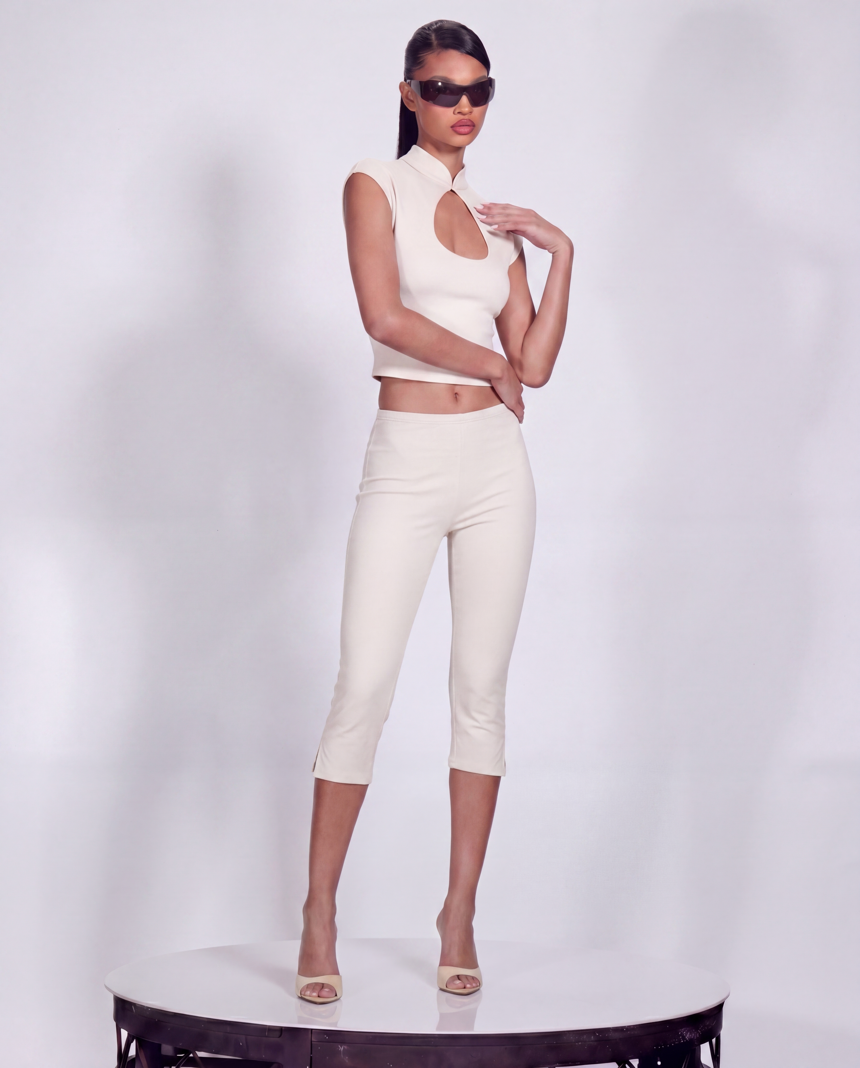 Knee Deep Capri Pants in Off-White