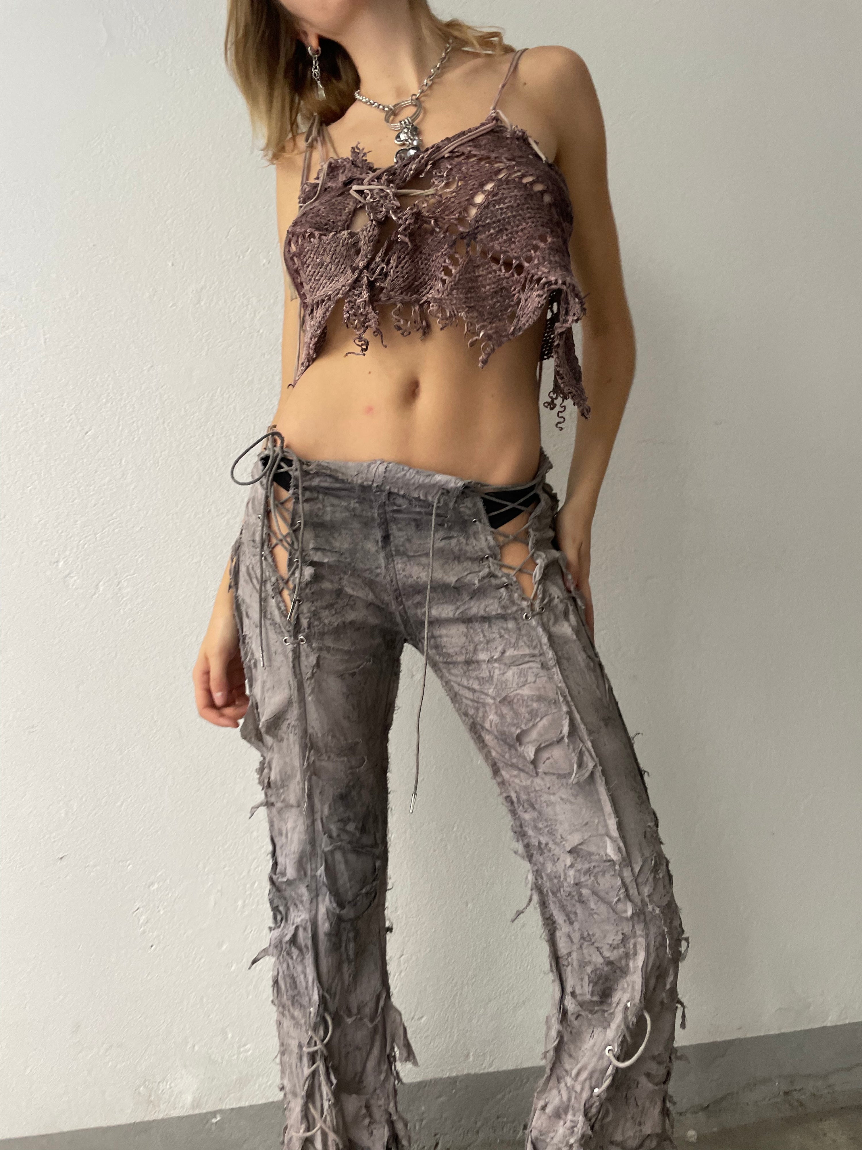 Fossil Lace-Up Pants