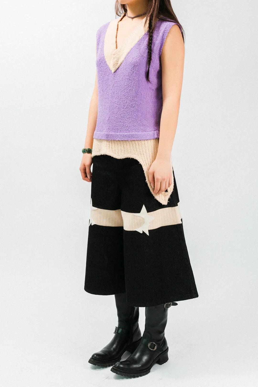 Gerippte Culotte mit Stern-Logo