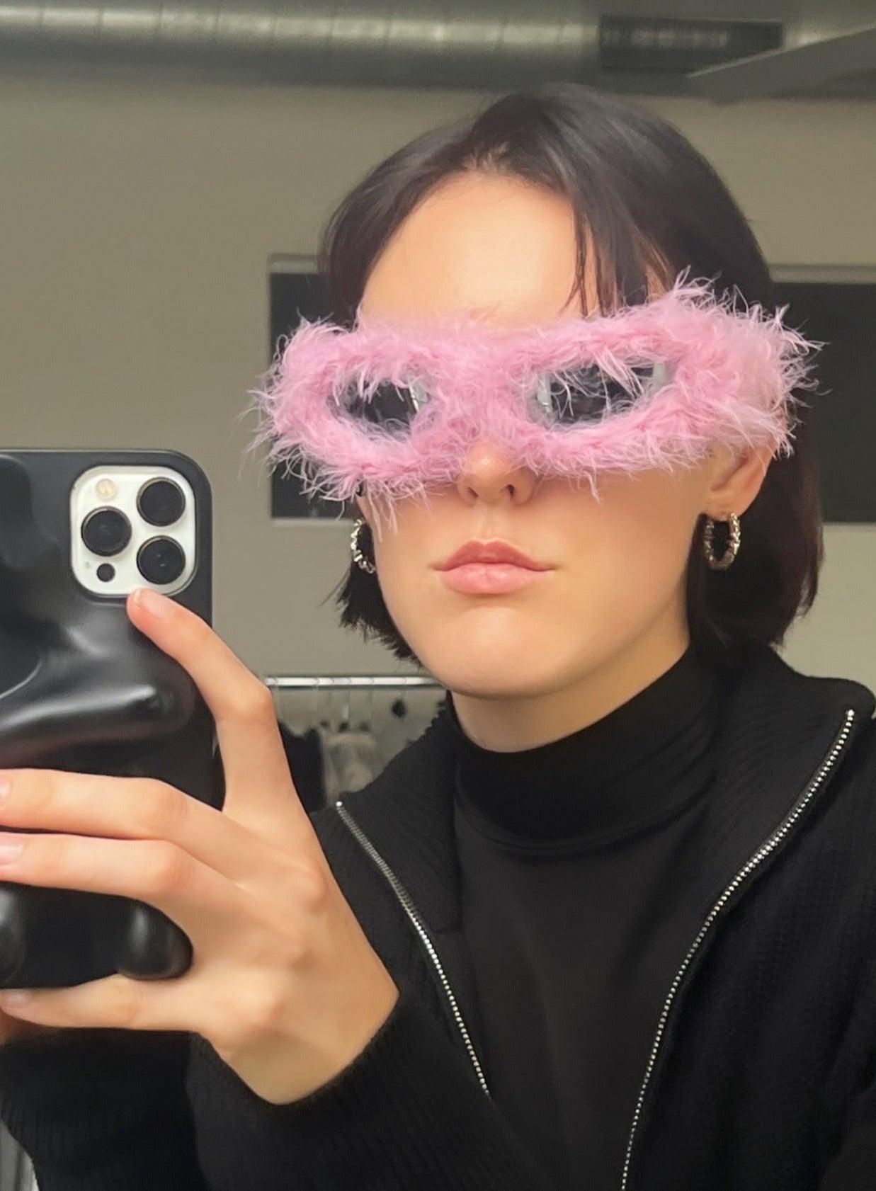 Baby Pink Furry Sunglasses – ap0cene