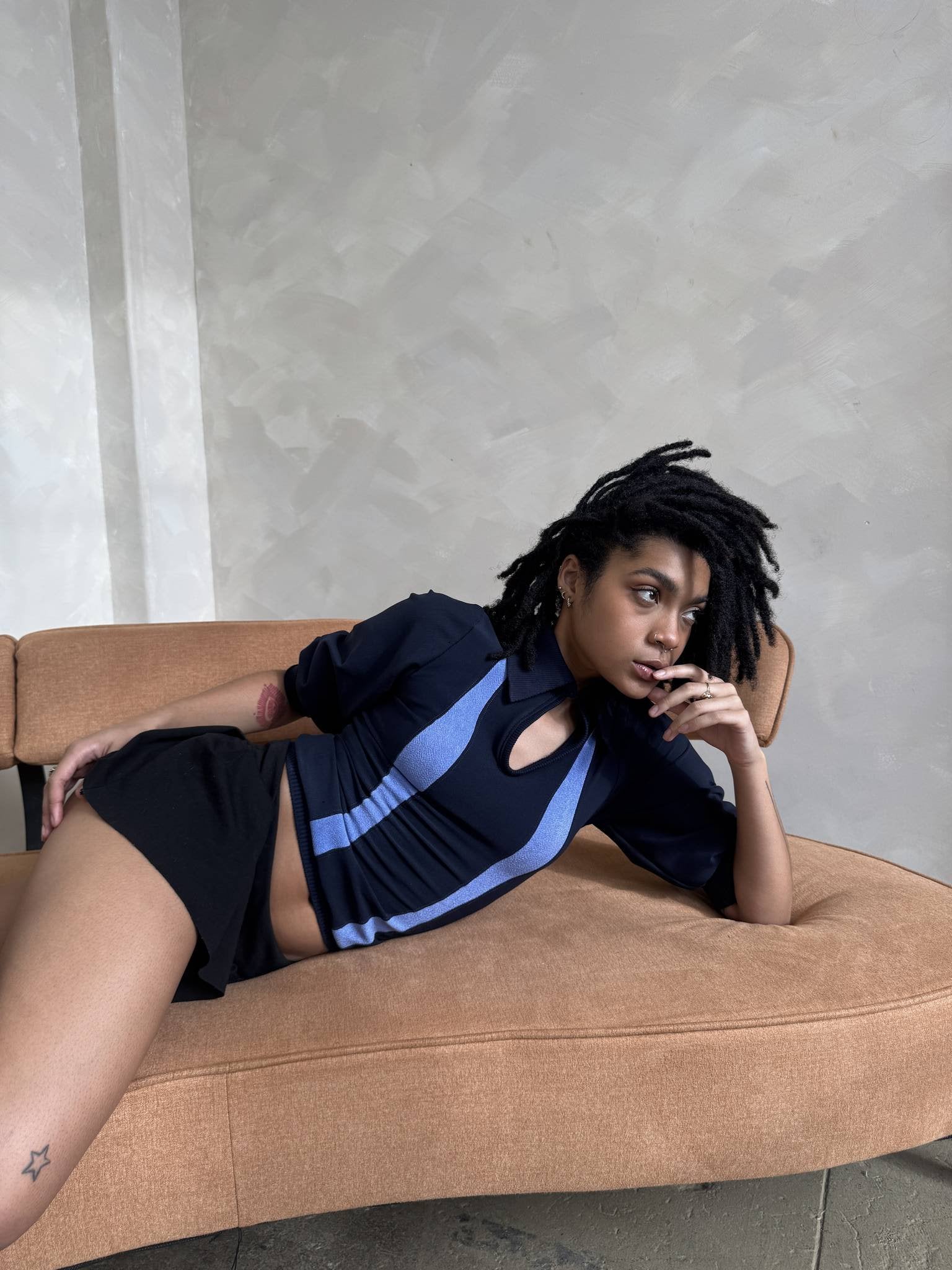 The Siren Polo Hoodie in Gray