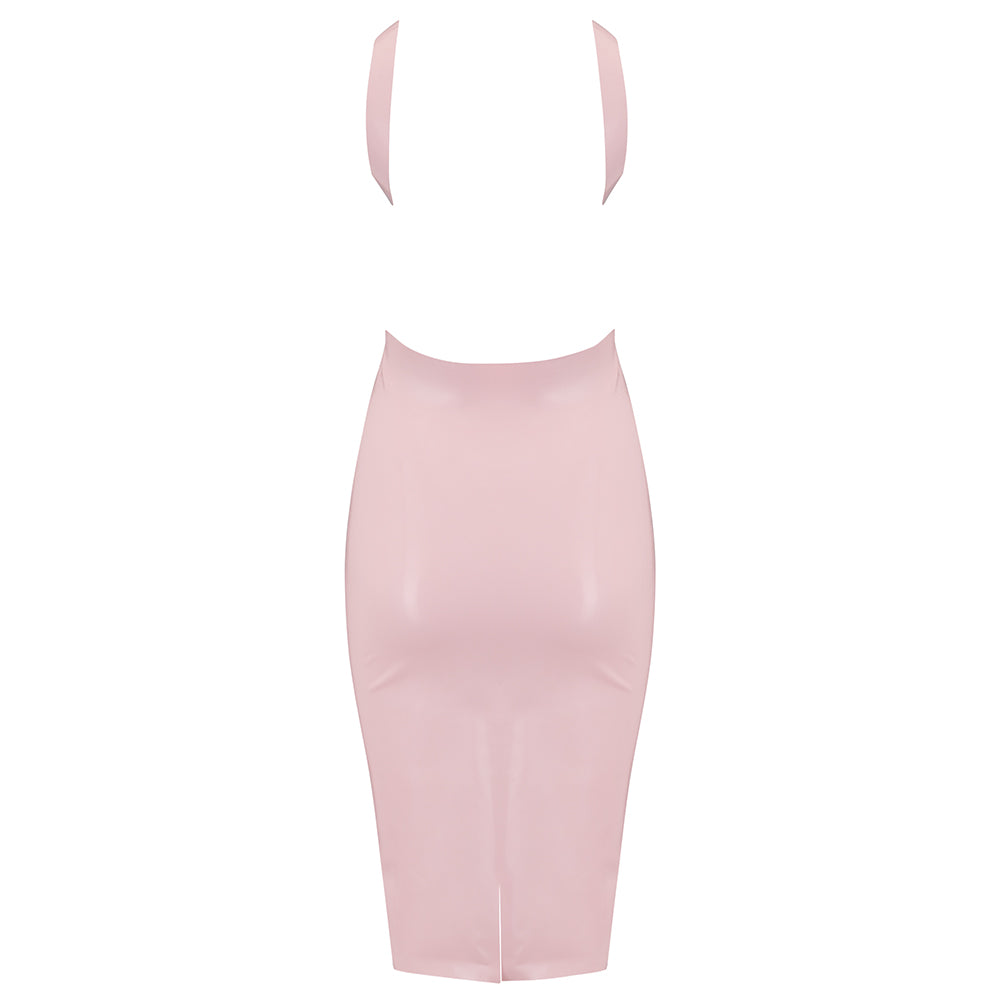 pink latex dress Latex Midi Dress S / Jade Green