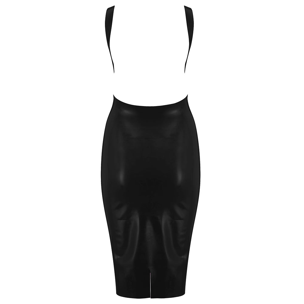 라텍스 미디 드레스