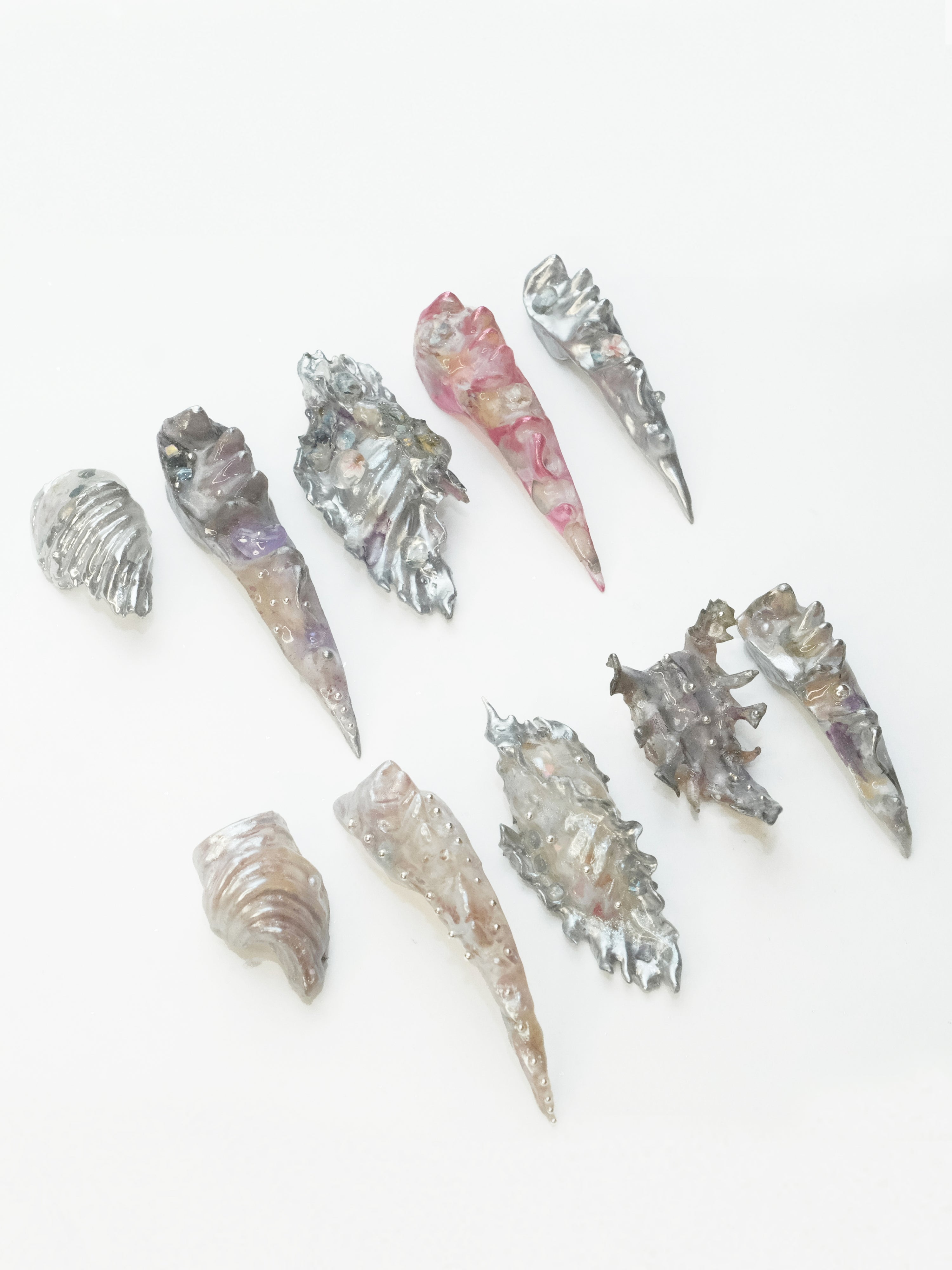 Seashell Nails in Silver