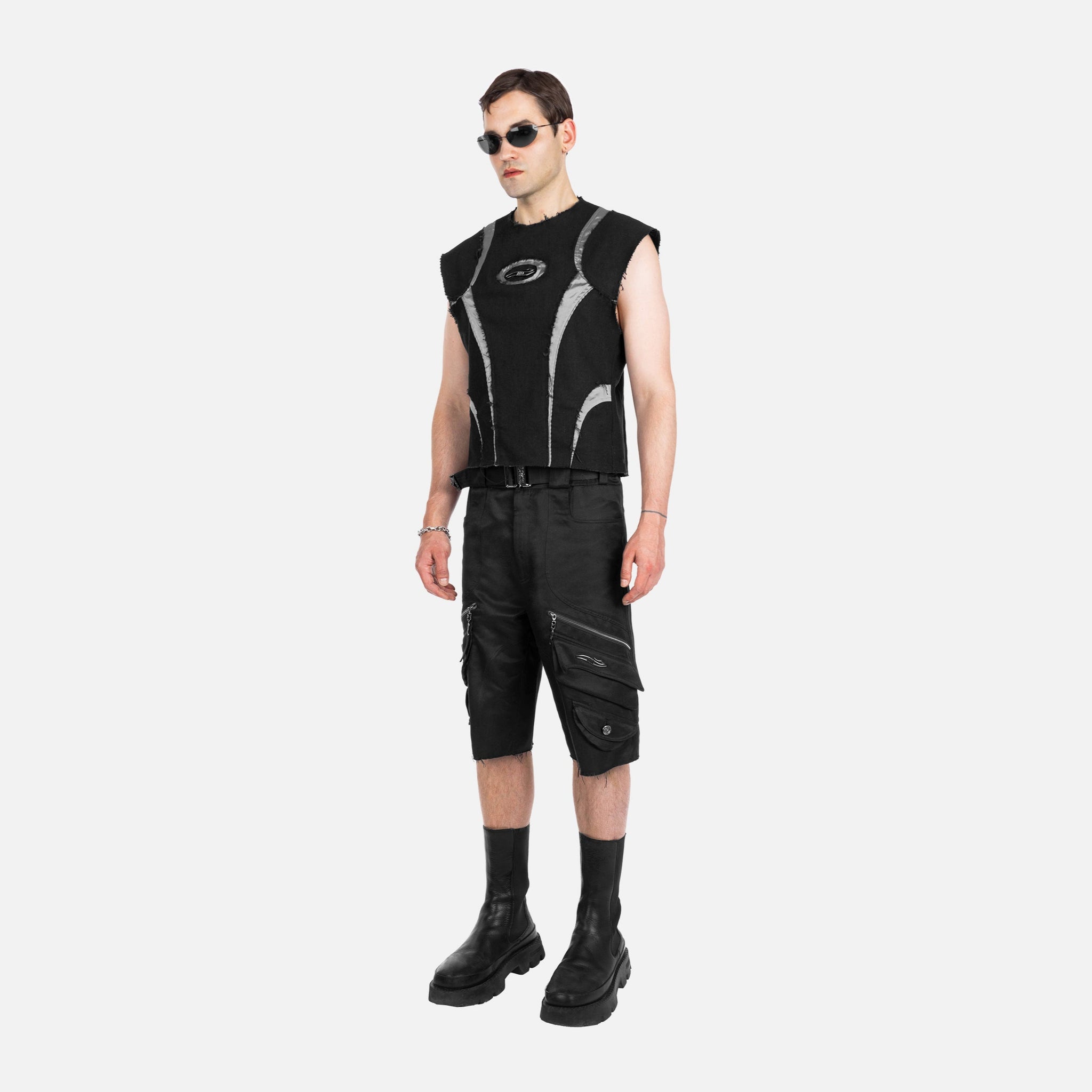 Euro Linen Top in Black